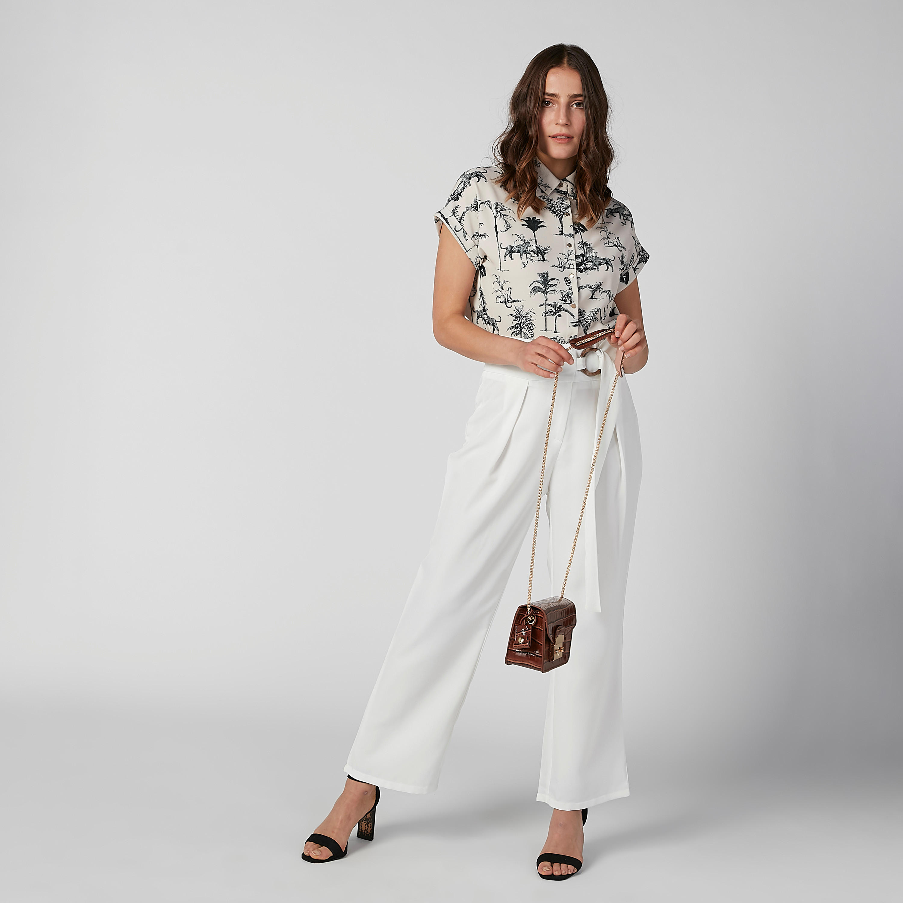 Printed Shirt with Cap Sleeves and Complete Placket-women-clothing-shirtsandblouses-shirts-image-2