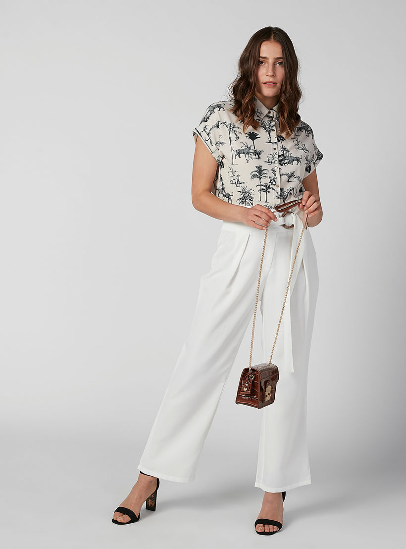 Printed Shirt with Cap Sleeves and Complete Placket-women-clothing-shirtsandblouses-shirts-image-2