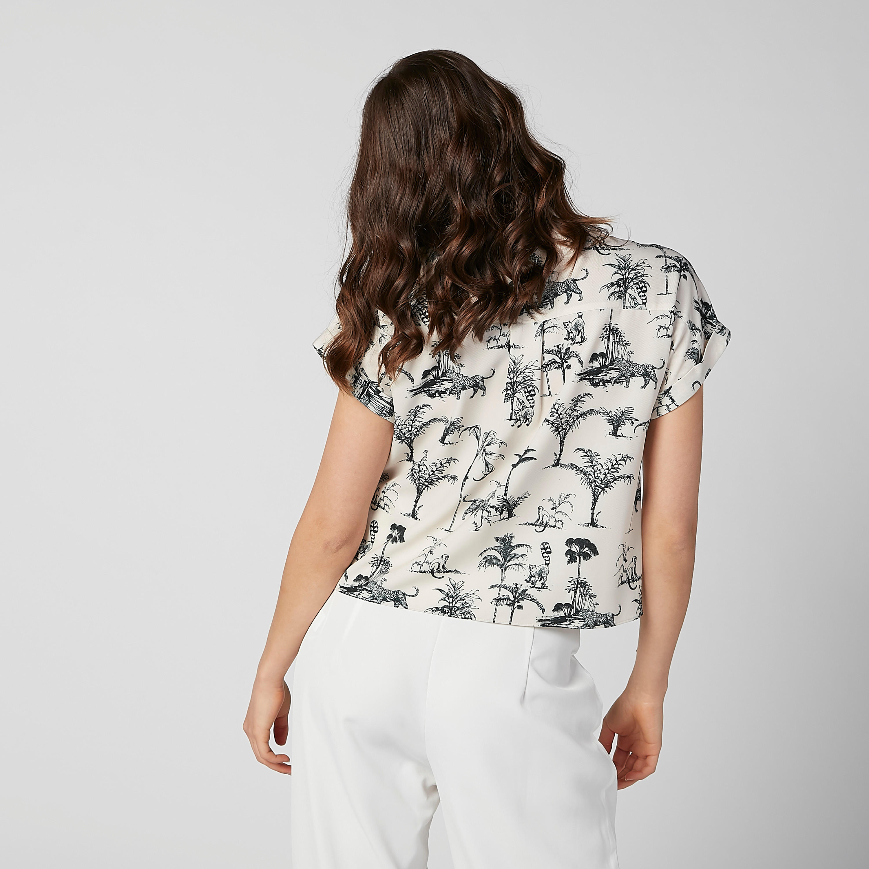 Printed Shirt with Cap Sleeves and Complete Placket-women-clothing-shirtsandblouses-shirts-image-4