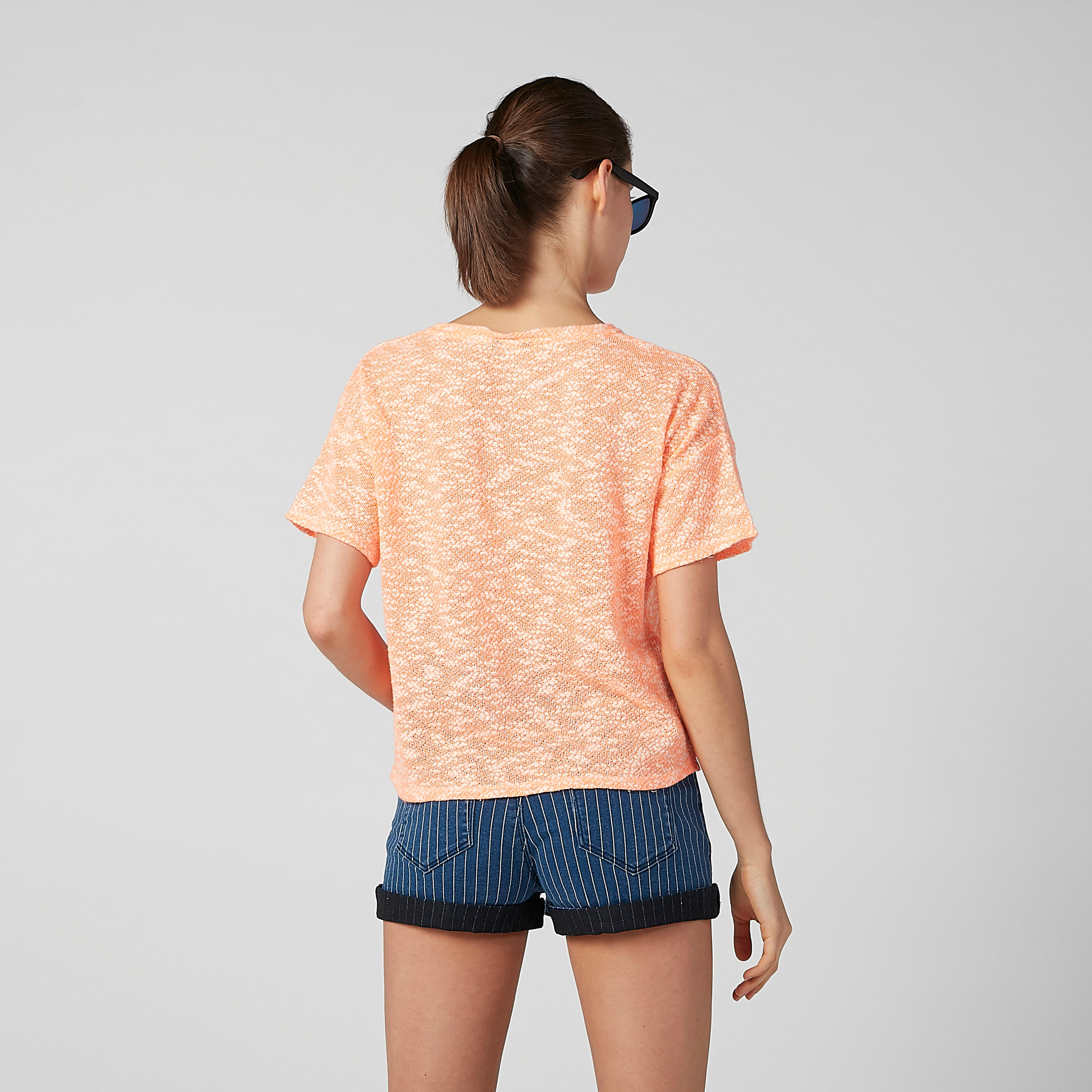 Printed T-shirt with Round Neck and Drop Shoulder Sleeves-women-clothing-tshirts-image-4