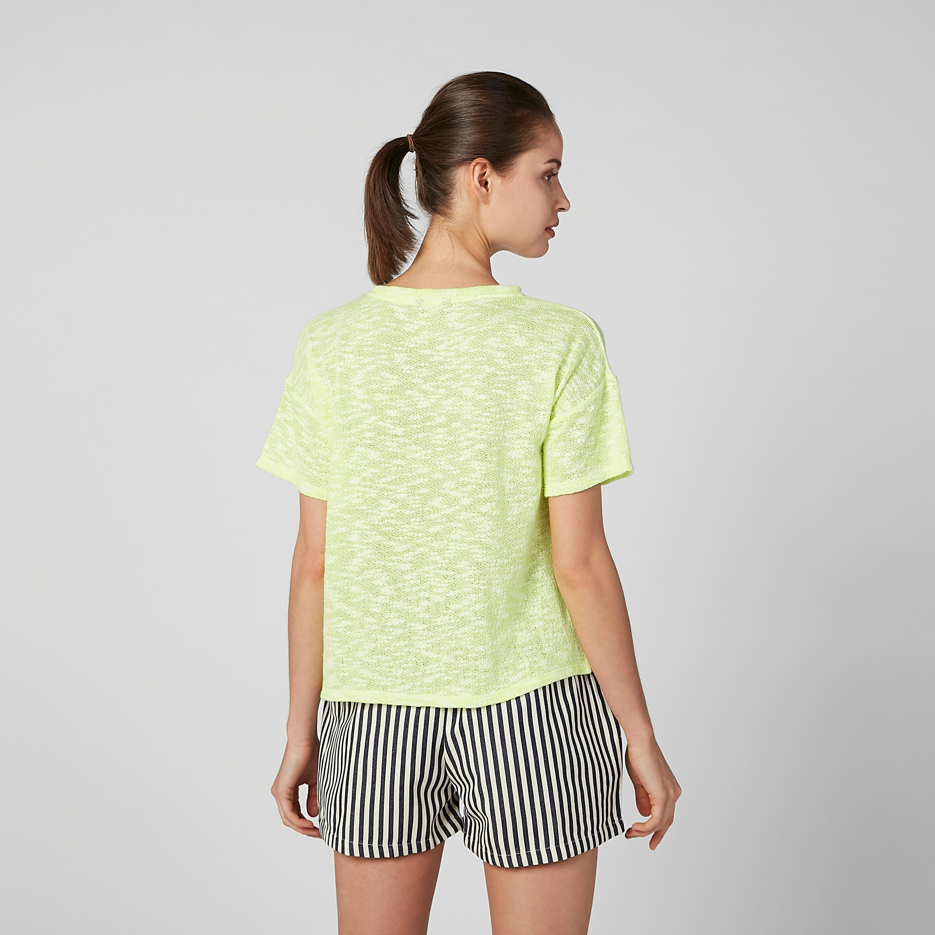 Printed T-shirt with Round Neck and Drop Shoulder Sleeves-women-clothing-tshirts-image-3