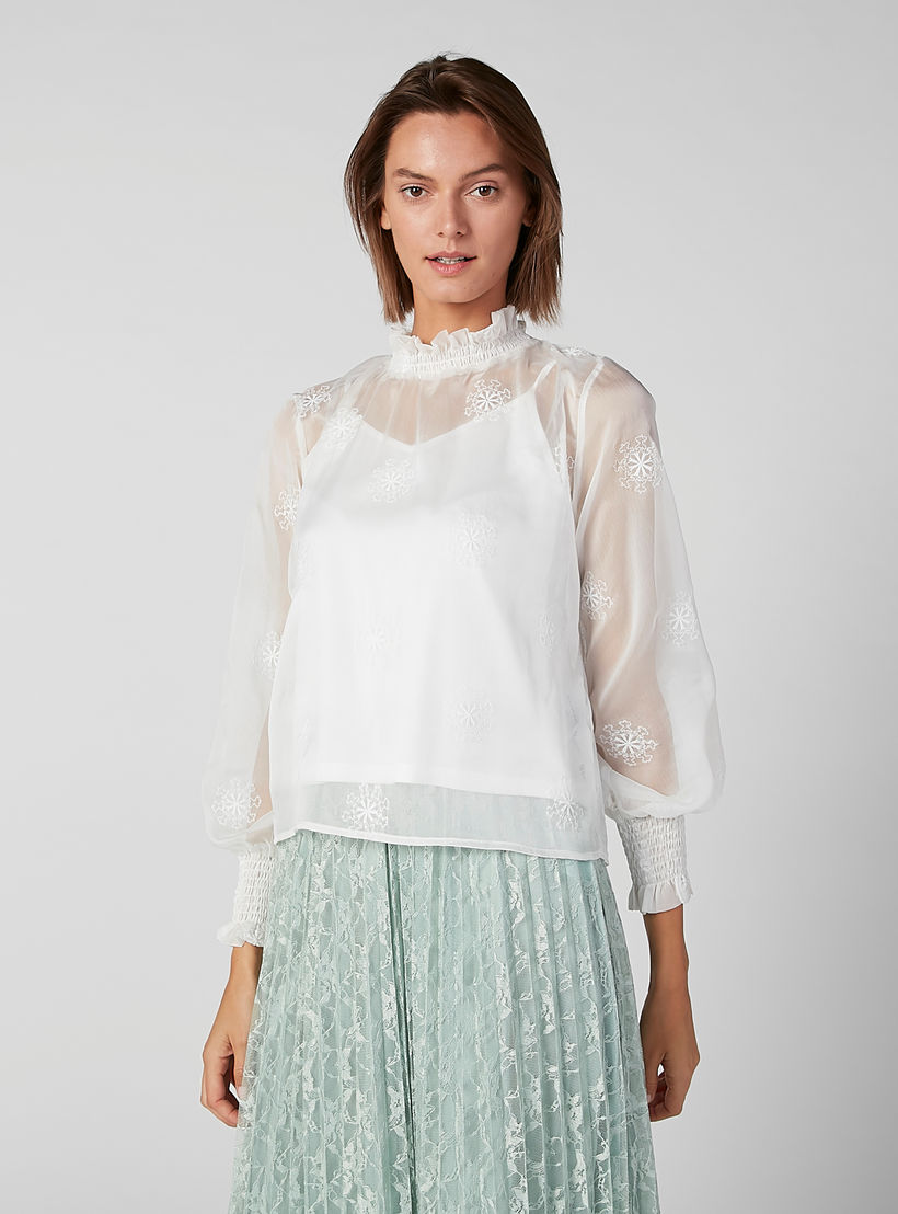 Embroidered Sheer Top with High Neck and Bishop Sleeves-women-clothing-shirtsandblouses-blouses-image-4