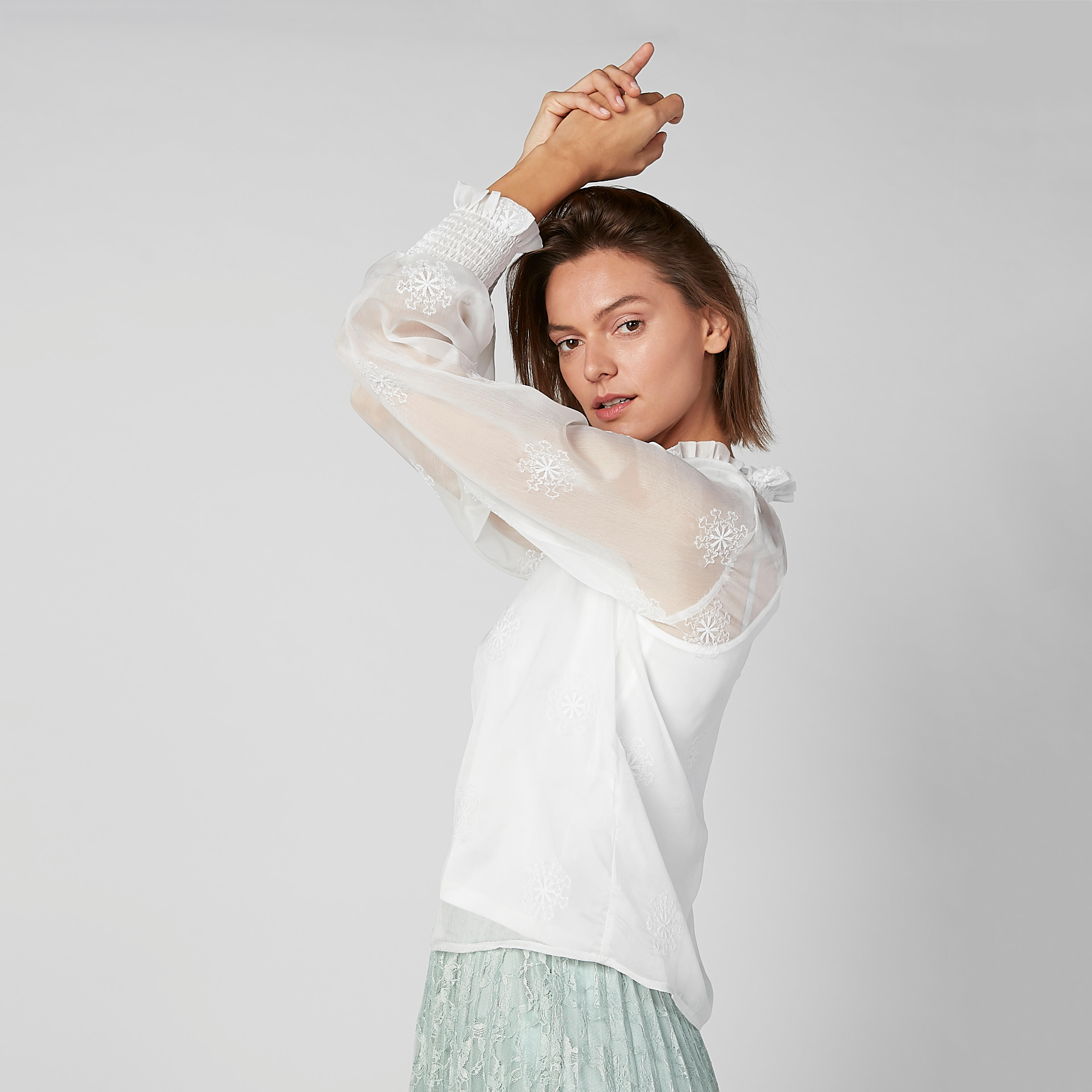 Embroidered Sheer Top with High Neck and Bishop Sleeves-women-clothing-shirtsandblouses-blouses-image-6