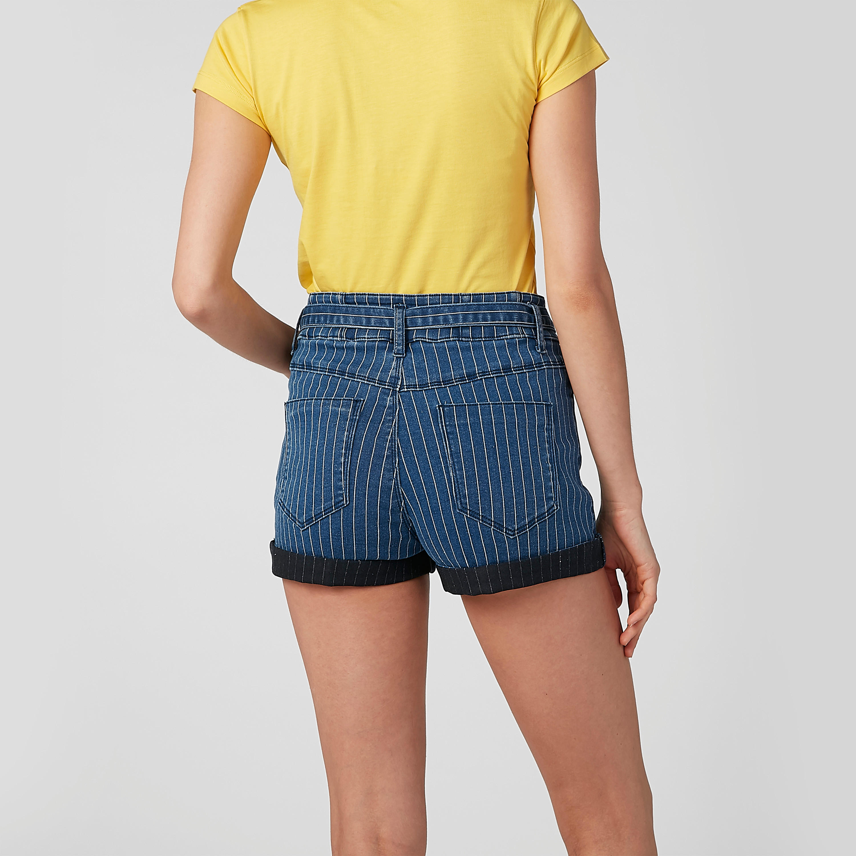 Striped Shorts with Pocket Detail and Tie Ups-women-clothing-bottoms-shorts-image-5