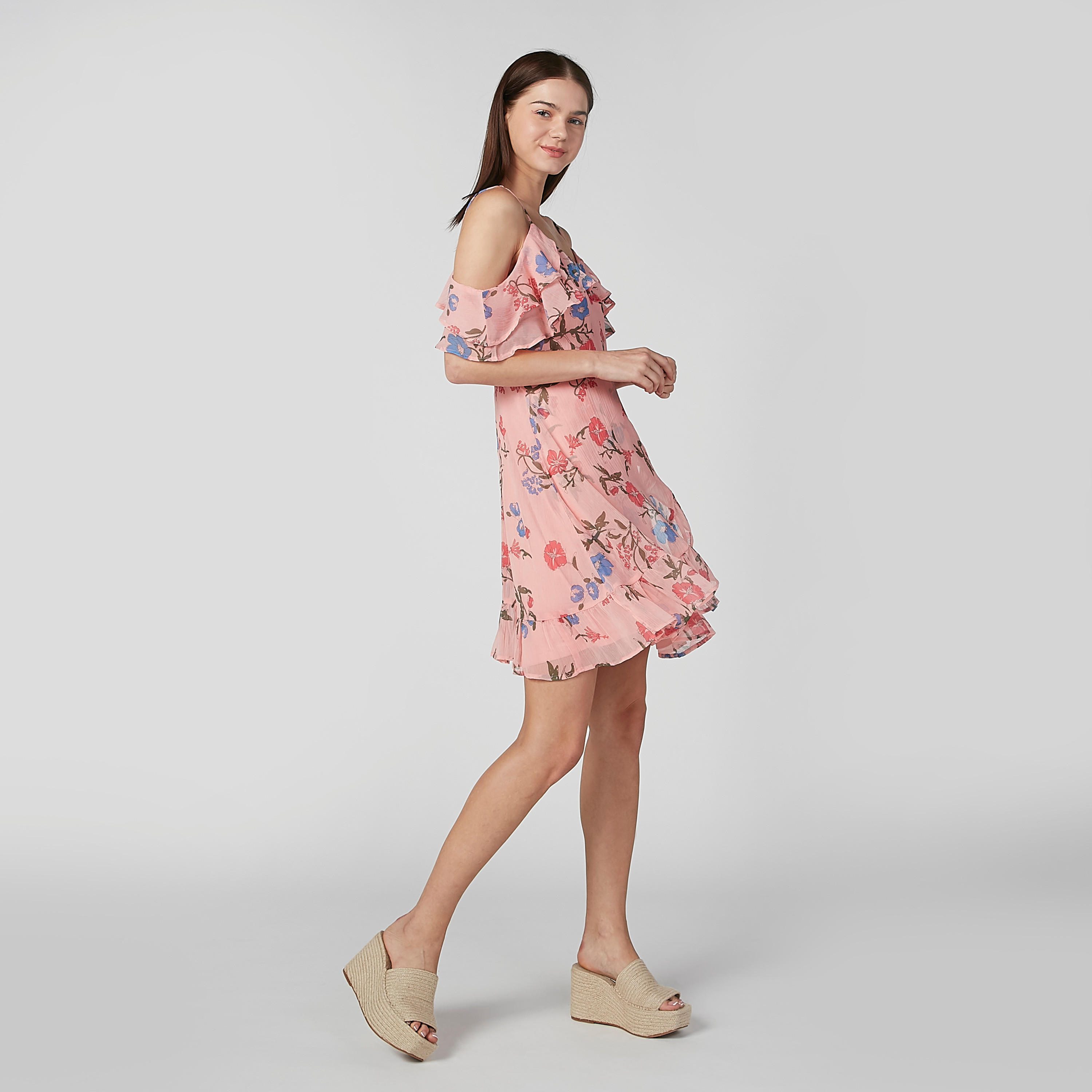 فستان إيه لاين مكشوف الأكتاف بتفاصيل كشكش وطبعات زهرية-women-clothing-dresses-image-3