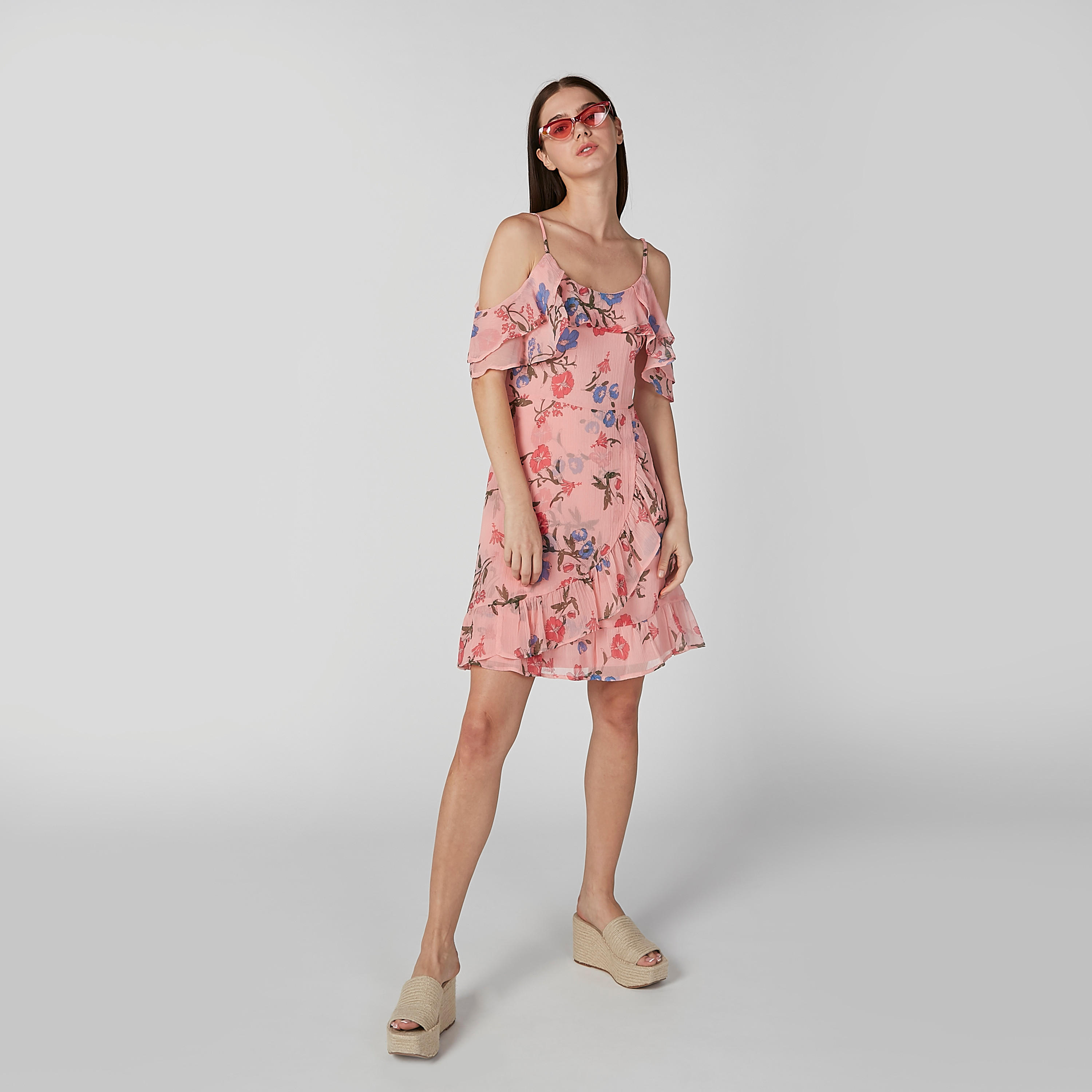 فستان إيه لاين مكشوف الأكتاف بتفاصيل كشكش وطبعات زهرية-women-clothing-dresses-image-6