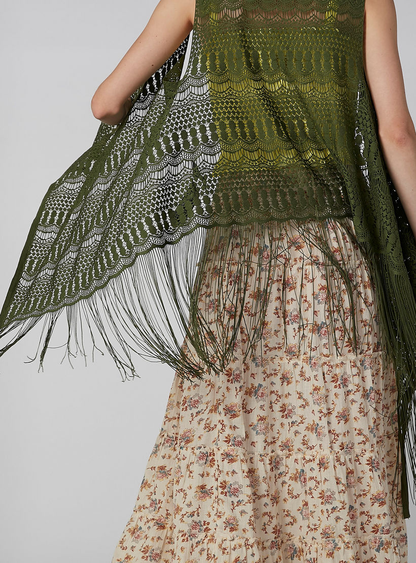 Patterned Longline Sleeveless Shrug with Tassels-women-winterwear-cardigansandjumpers-cardigans-image-4