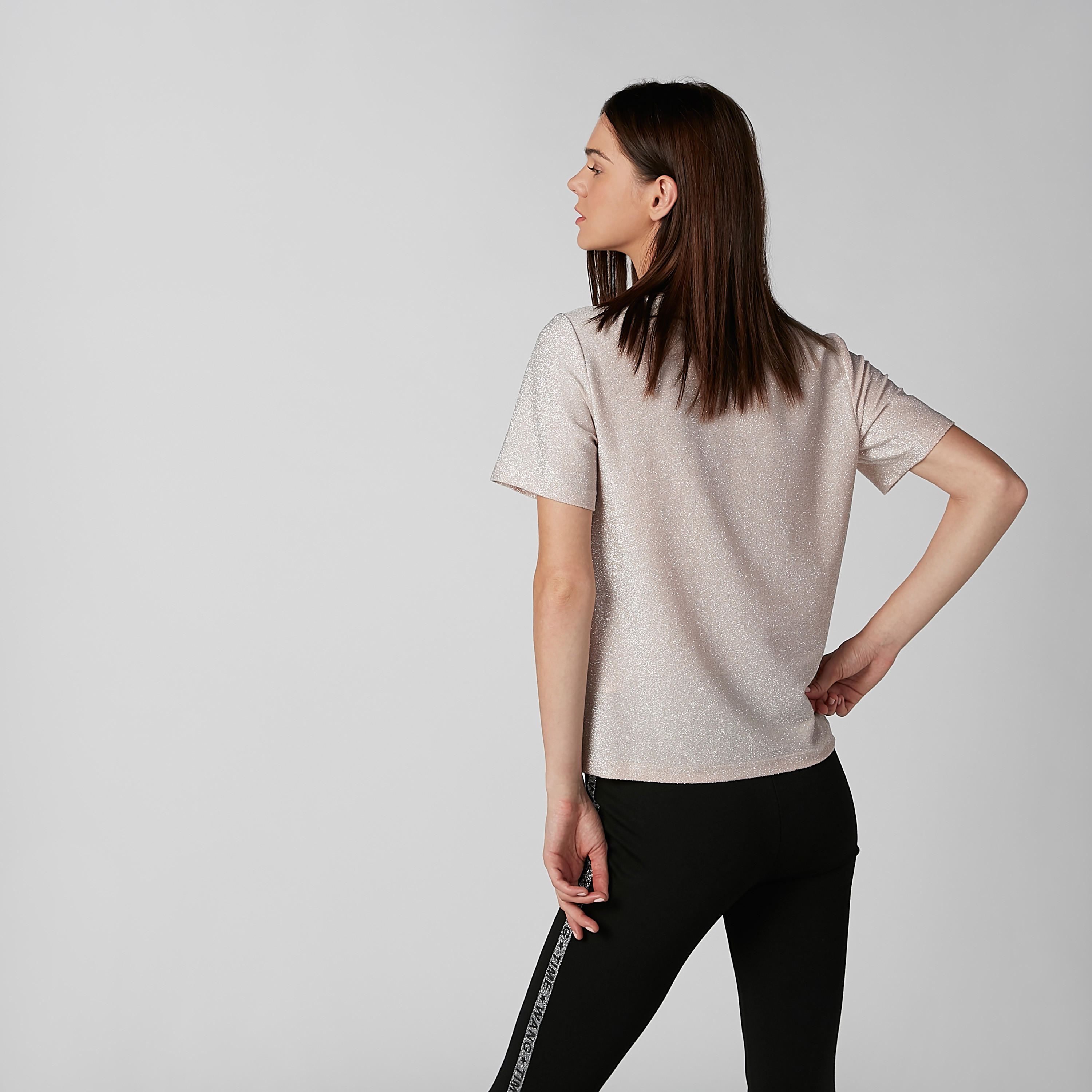 بلوزة بارزة الملمس بياقة مستديرة وأكمام قصيرة-women-clothing-shirtsandblouses-blouses-image-3