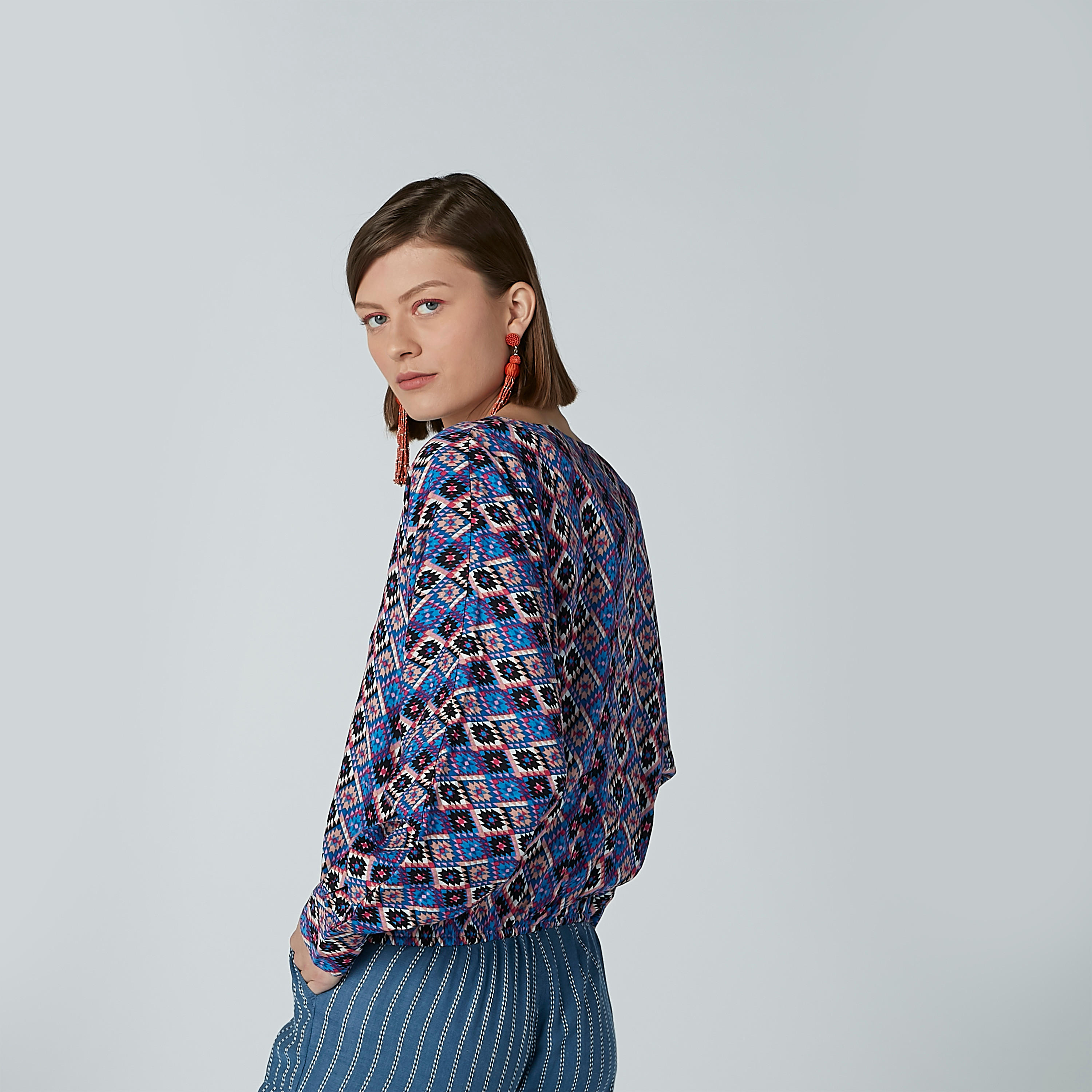 Printed Top with V-neck and Long Sleeves-women-clothing-shirtsandblouses-blouses-image-4