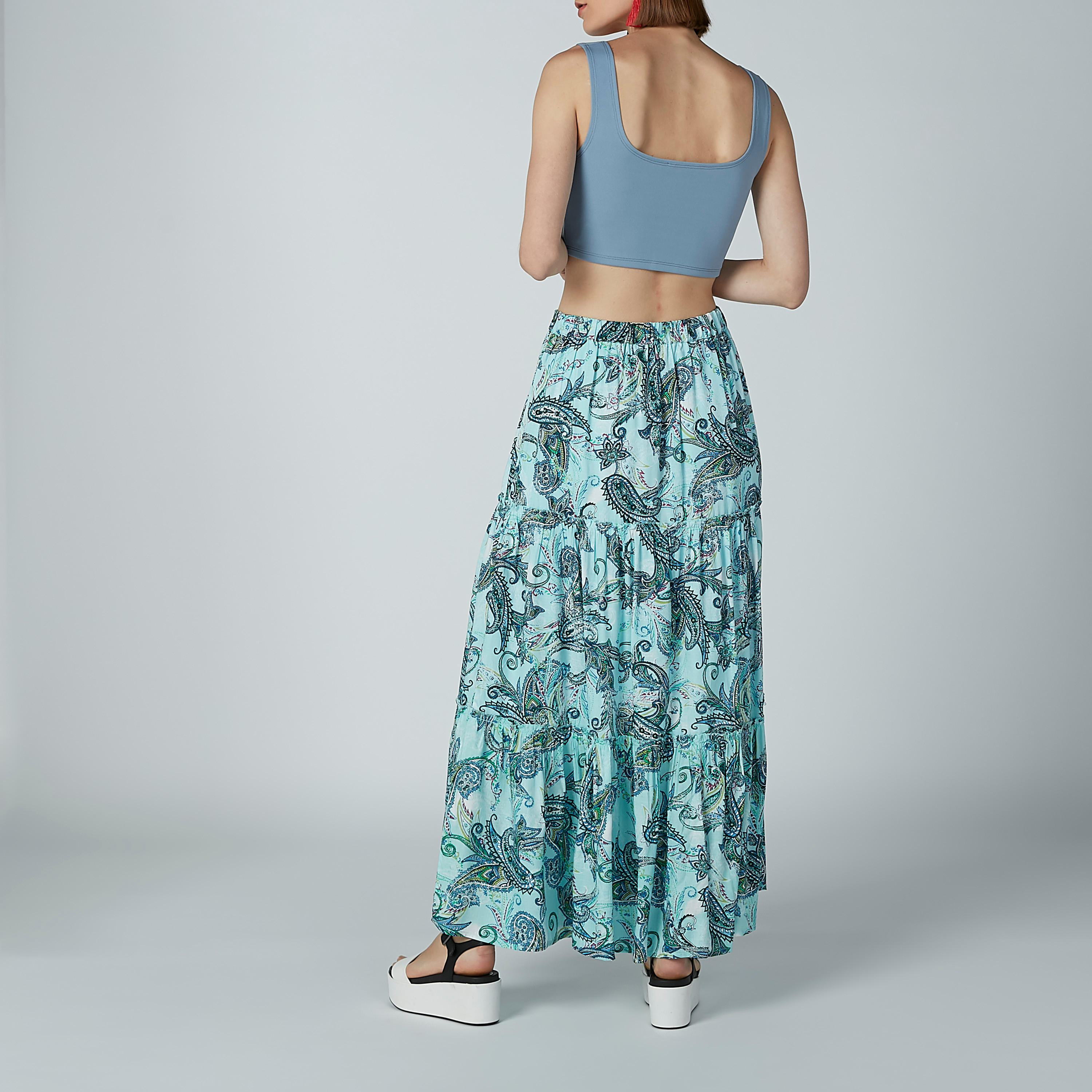 تنورة إيه لاين طويلة بخصر مطّاطي وطبعات بيزلي-women-clothing-bottoms-skirts-image-6