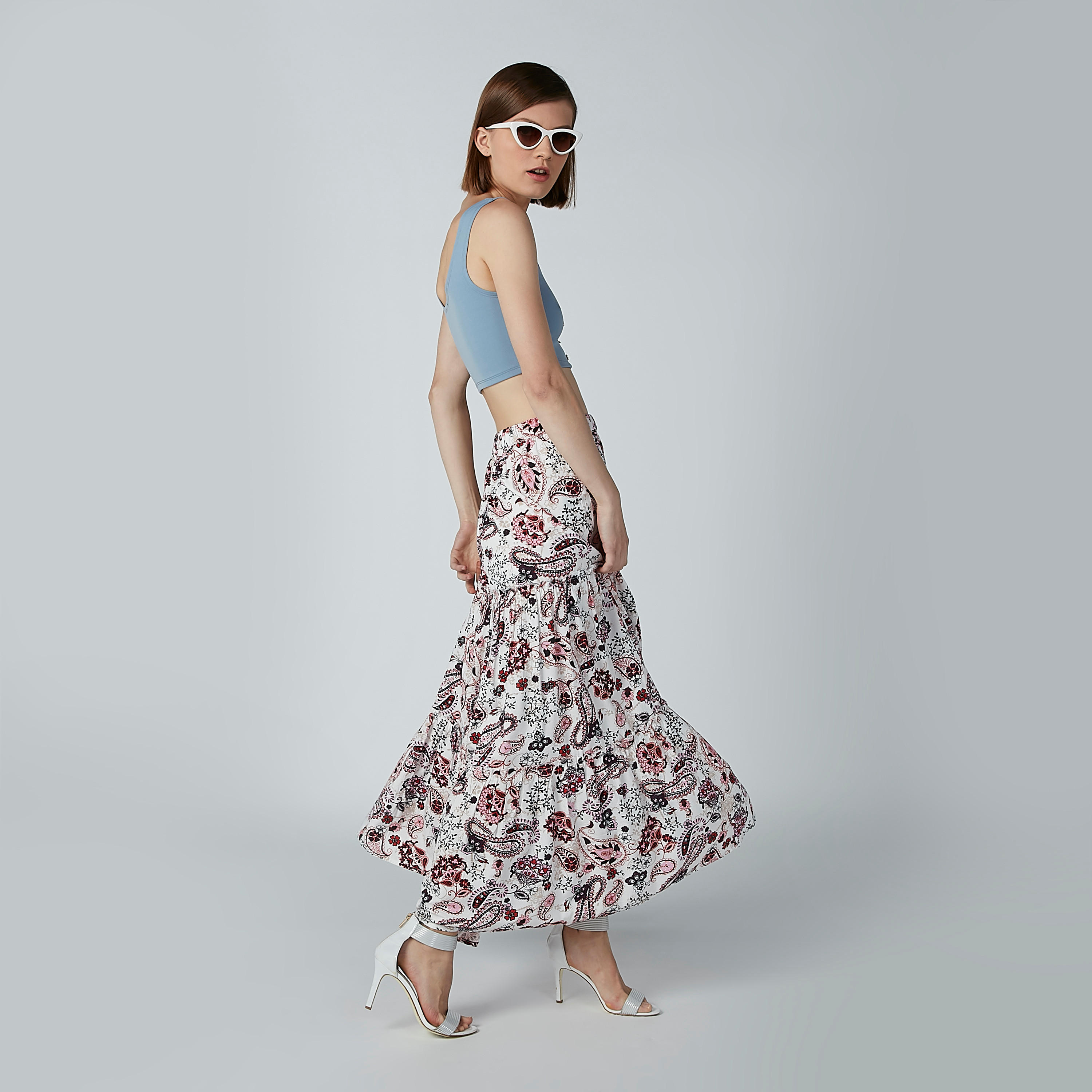 تنورة إيه لاين طويلة بخصر مطّاطي وطبعات-women-clothing-bottoms-skirts-image-6