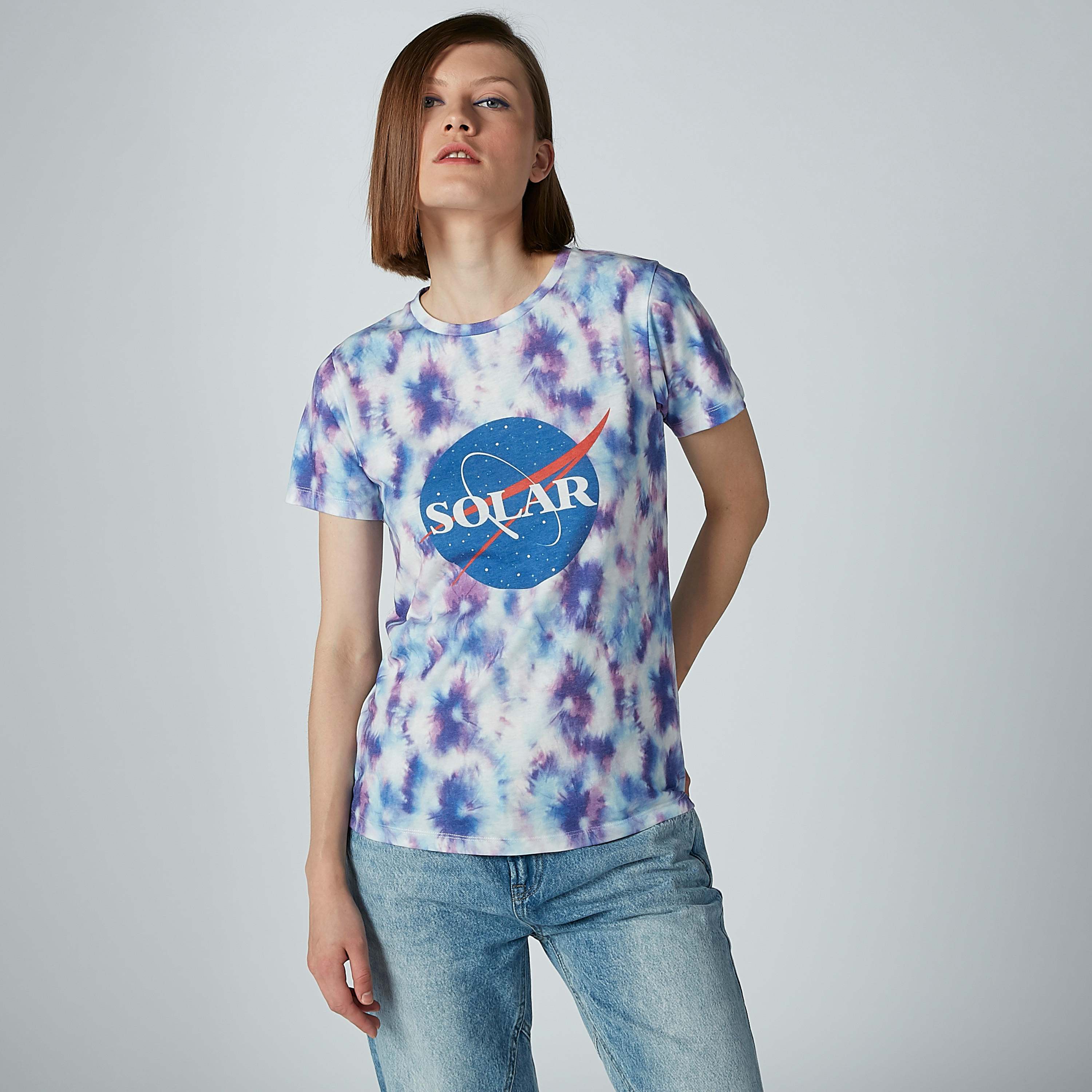 Printed T-shirt with Short Sleeves and Round Neck-women-clothing-tshirts-image-1