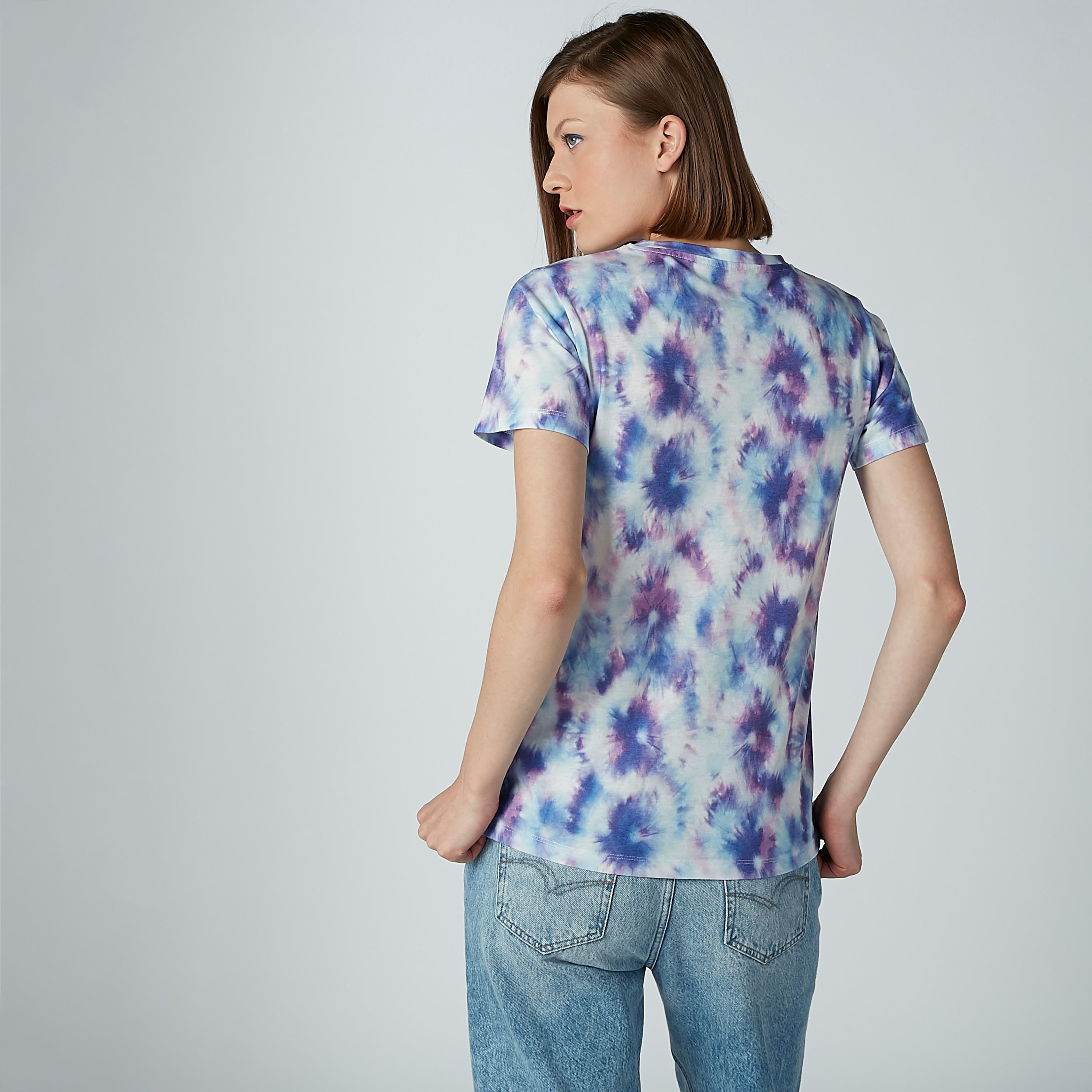 Printed T-shirt with Short Sleeves and Round Neck-women-clothing-tshirts-image-4