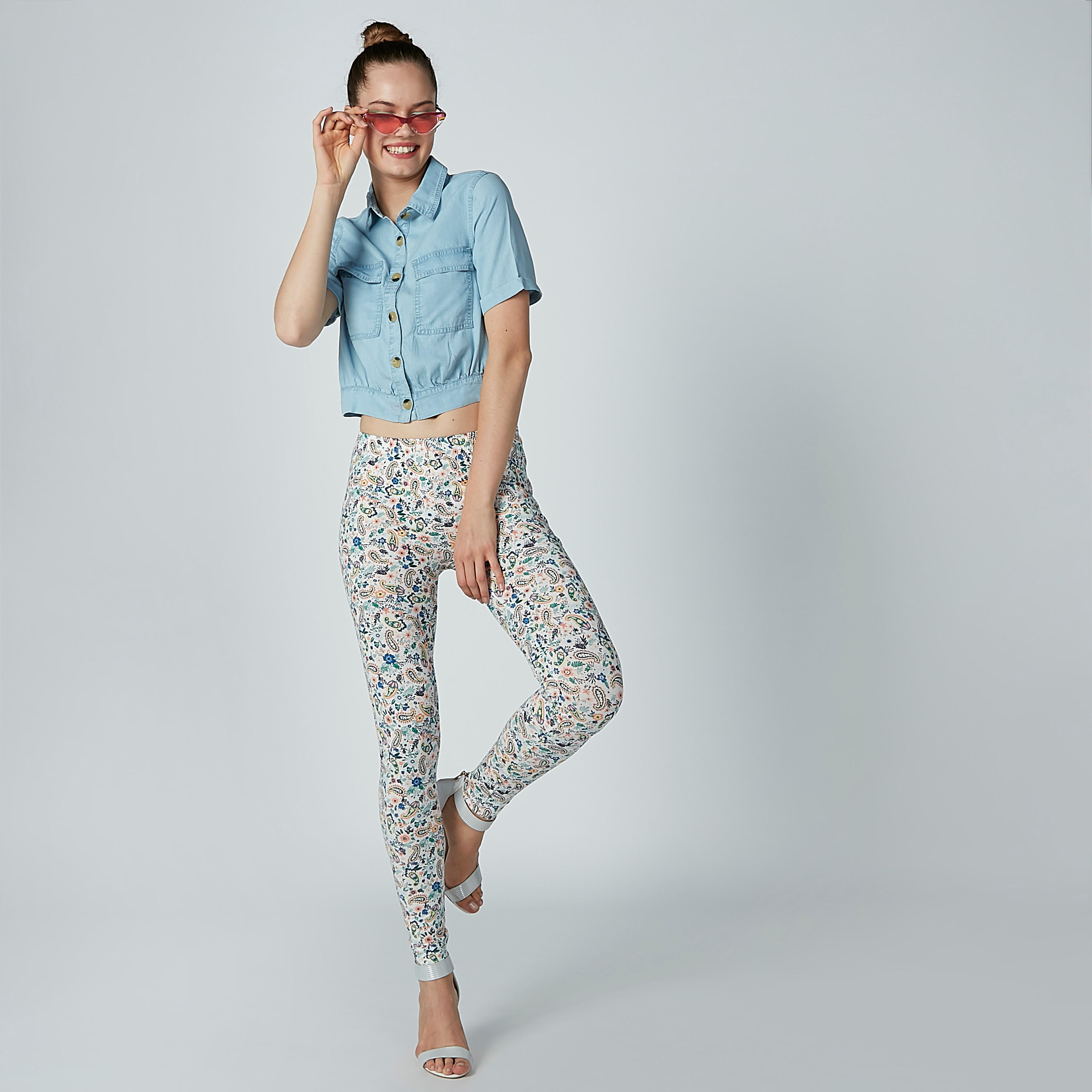 بنطال ليقنز بخصر مطّاطي وطبعات بيزلي-women-clothing-bottoms-leggings-image-1