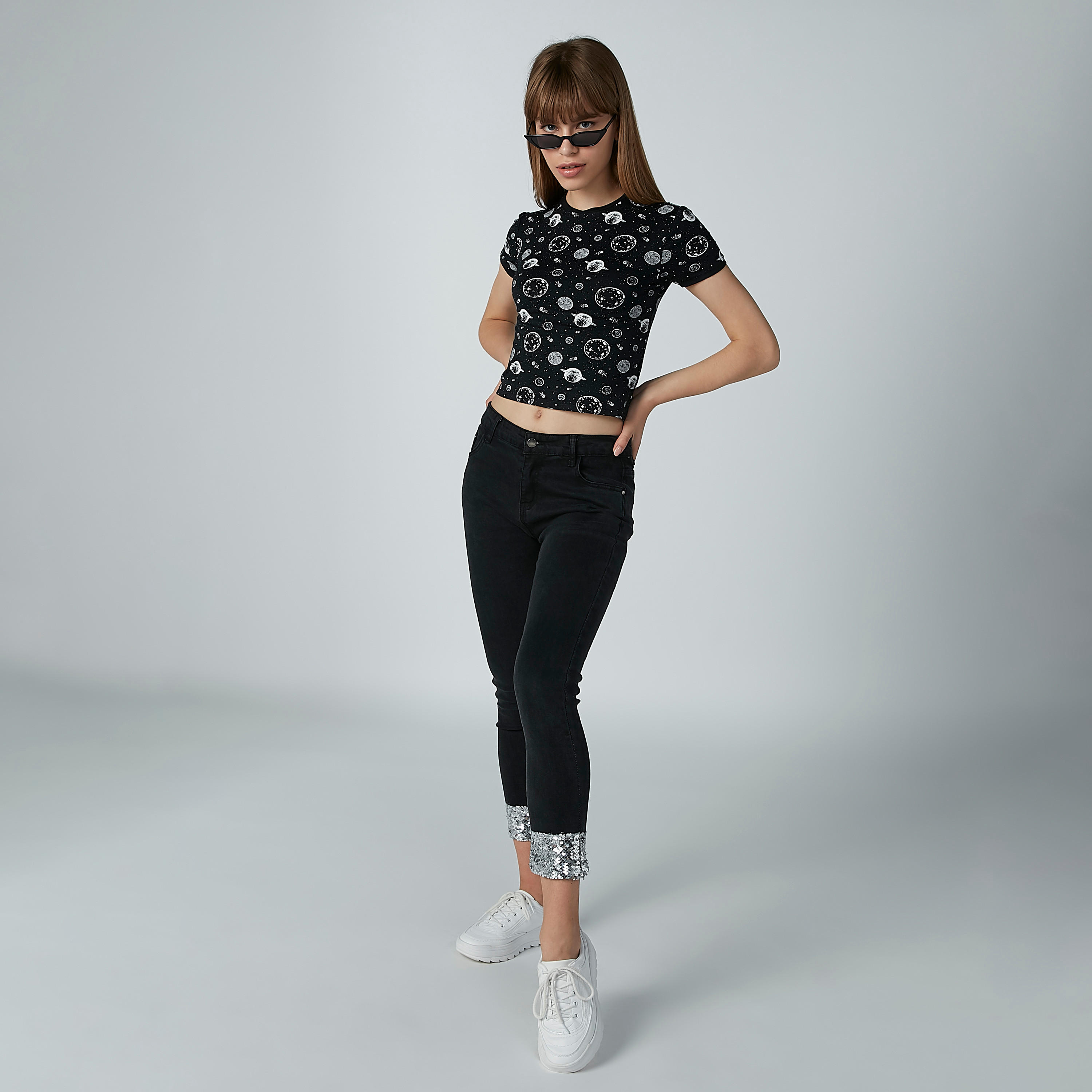 Printed T-shirt with Short Sleeves and Round Neck-women-clothing-tshirts-image-1