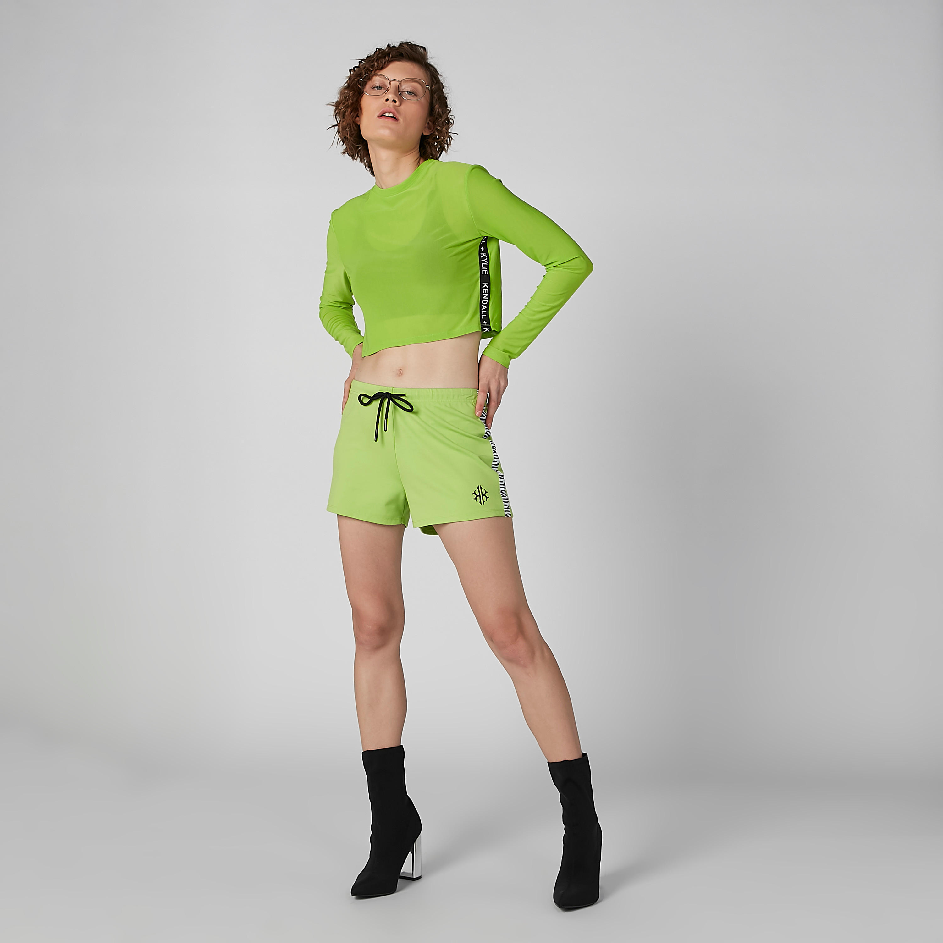Solid Crop Top with Crew Neck and Long Sleeves-women-clothing-tshirts-image-3