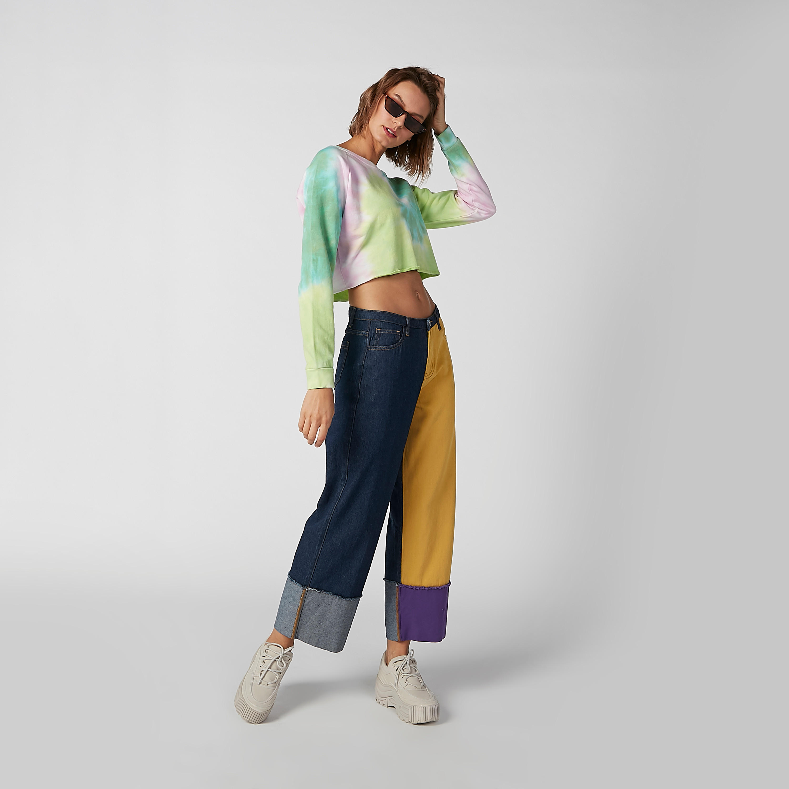 بنطلون بنمط كتل الألوان بجيوب وحلقات للحزام-women-clothing-bottoms-trousers-image-2