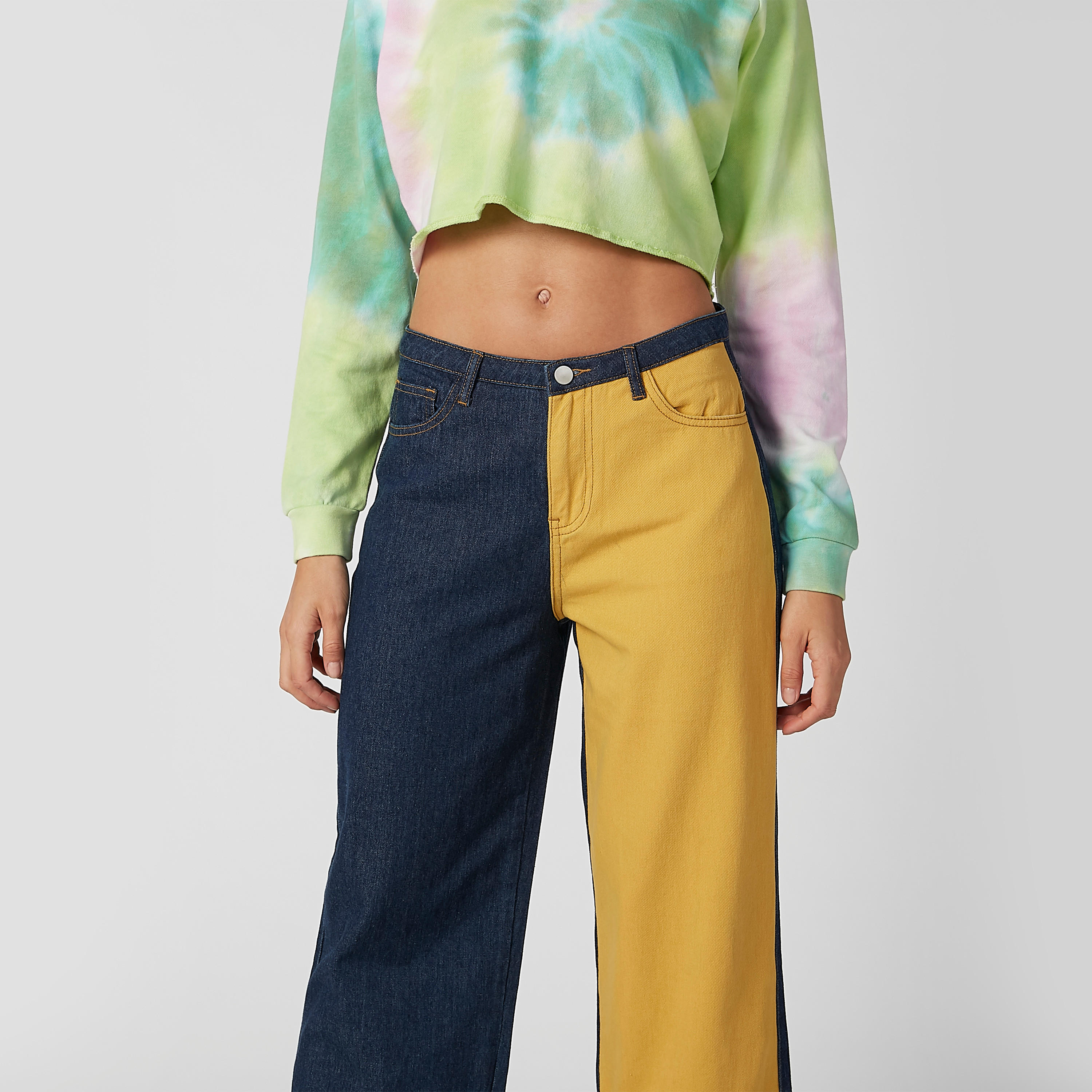 بنطلون بنمط كتل الألوان بجيوب وحلقات للحزام-women-clothing-bottoms-trousers-image-3