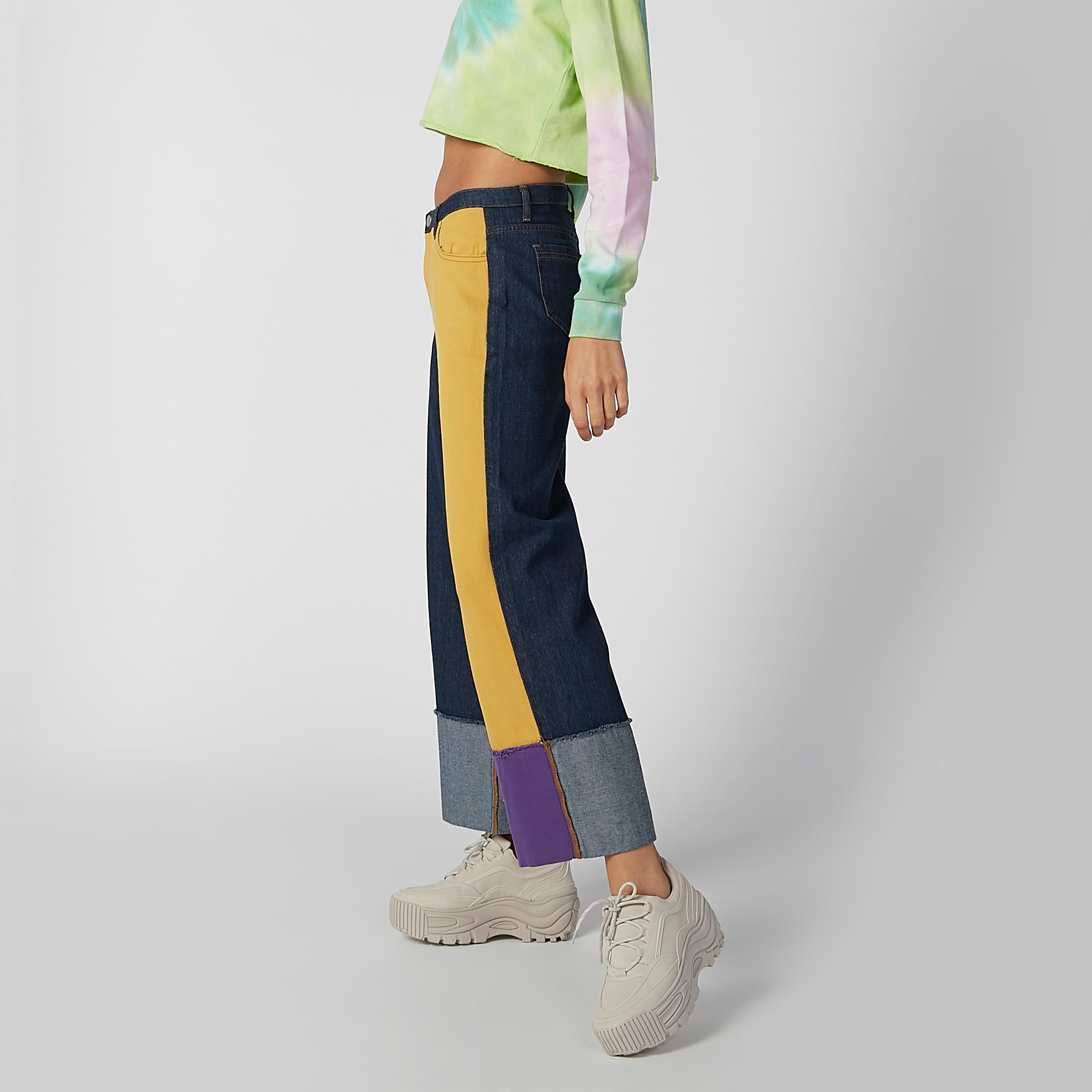 بنطلون بنمط كتل الألوان بجيوب وحلقات للحزام-women-clothing-bottoms-trousers-image-5