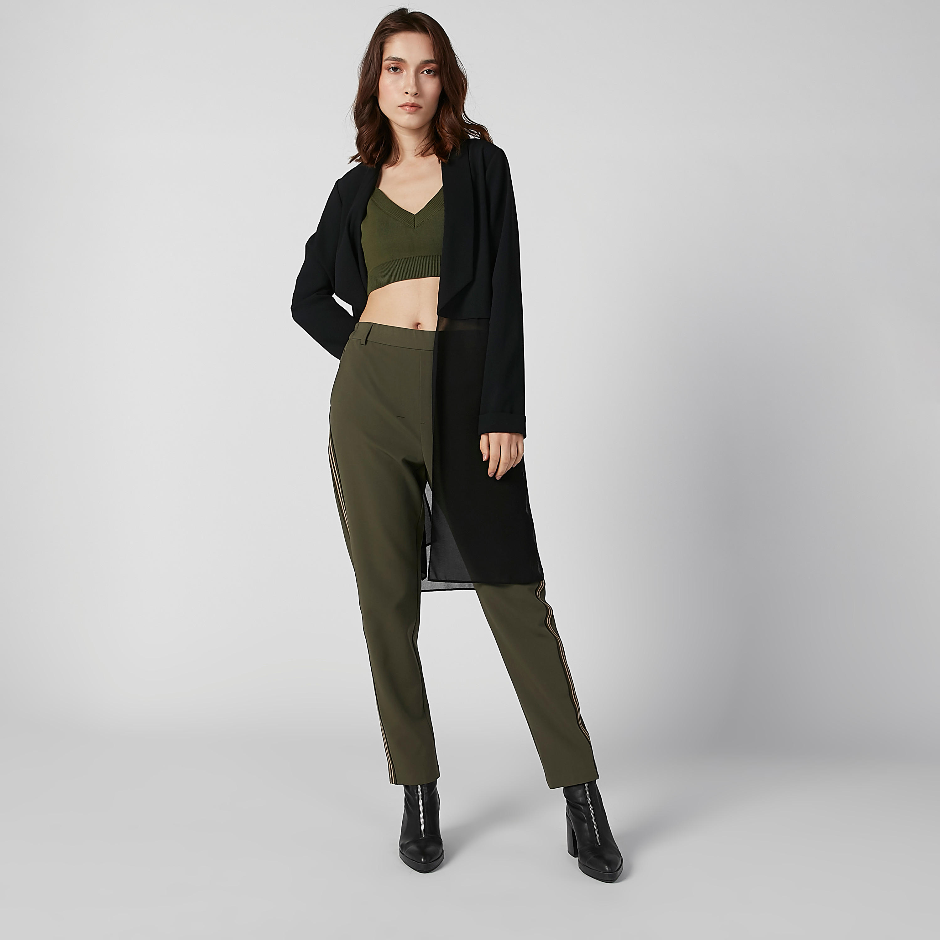 معطف طويل بارز الملمس بياقة منسدلة وأكمام طويلة-women-clothing-coatsandjackets-coats-image-3