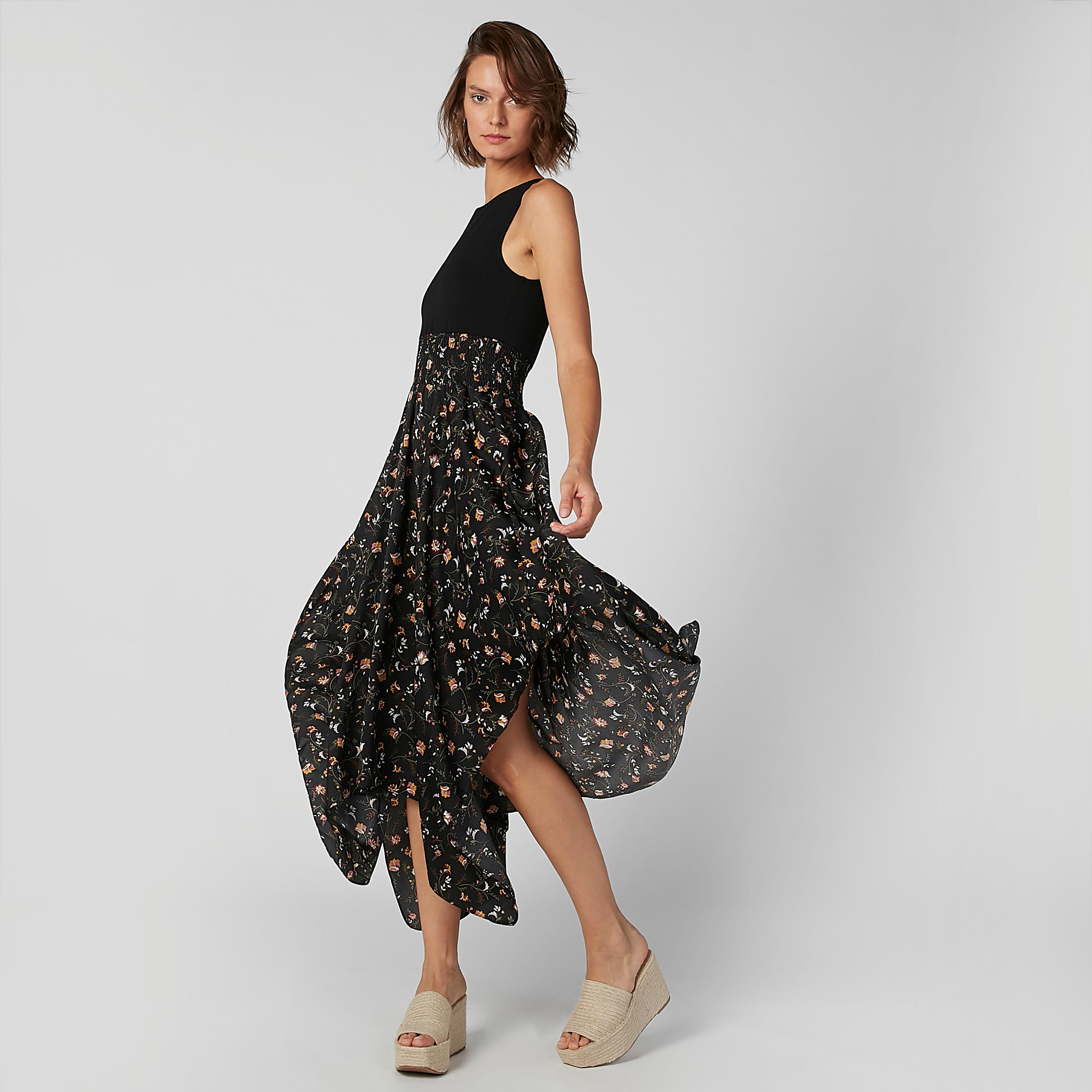 فستان دون أكمام بحوّاف غير مستوية وطبعات زهرية-women-clothing-dresses-image-2