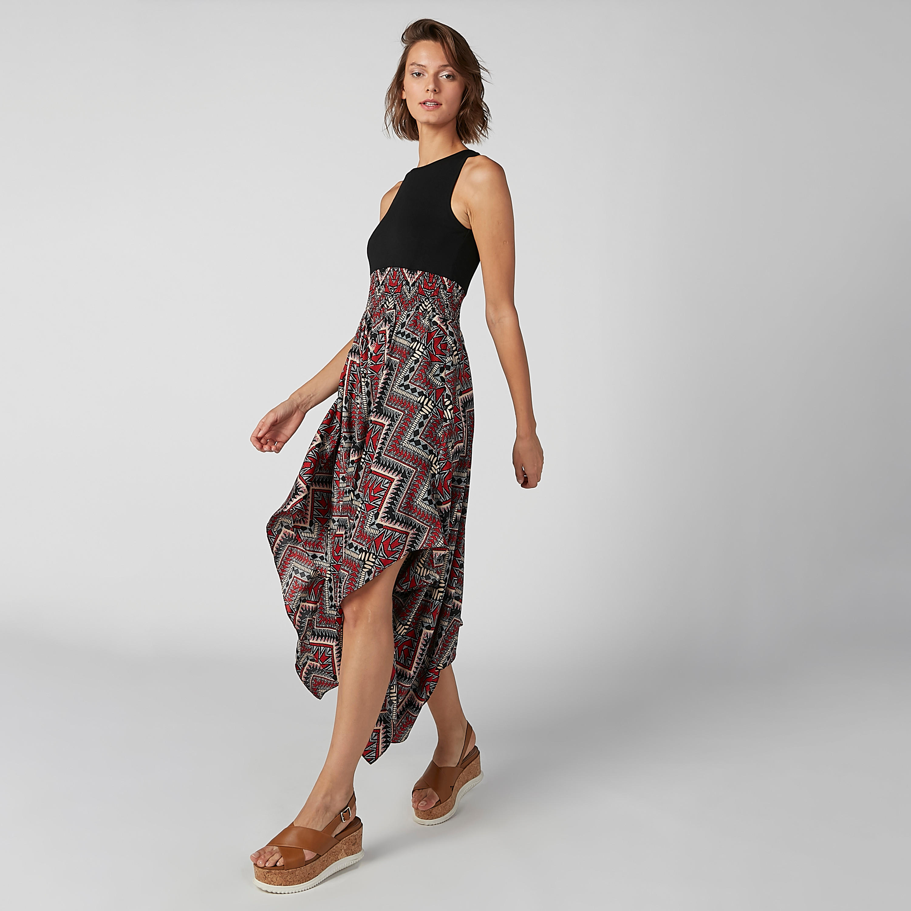 Printed Sleeveless Dress with Asymmetric Hem-women-clothing-dresses-image-4