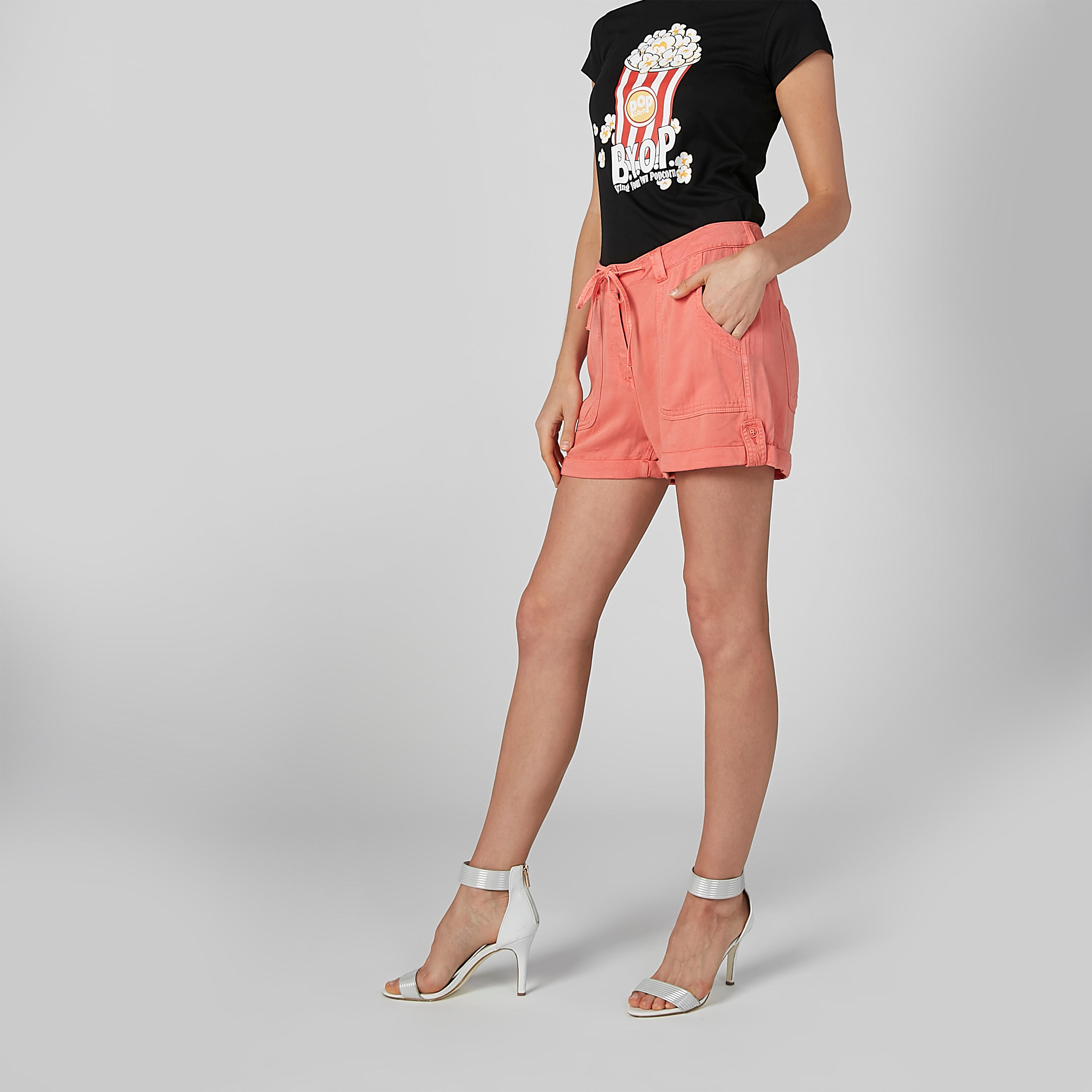 Plain Shorts with Pocket Detail and Drawstring-women-clothing-bottoms-shorts-image-1