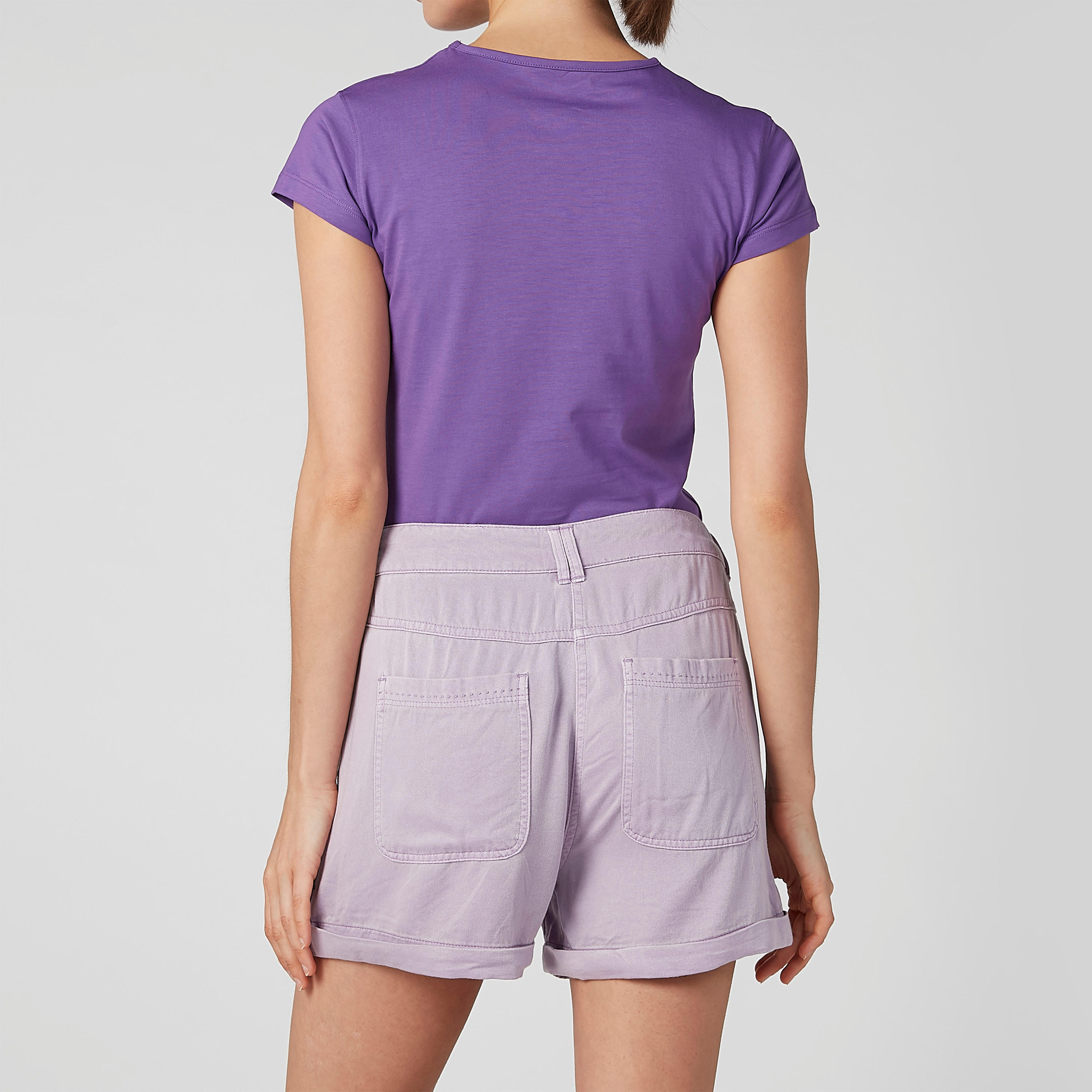 Plain Shorts with Pocket Detail and Tie Ups-women-clothing-bottoms-shorts-image-5