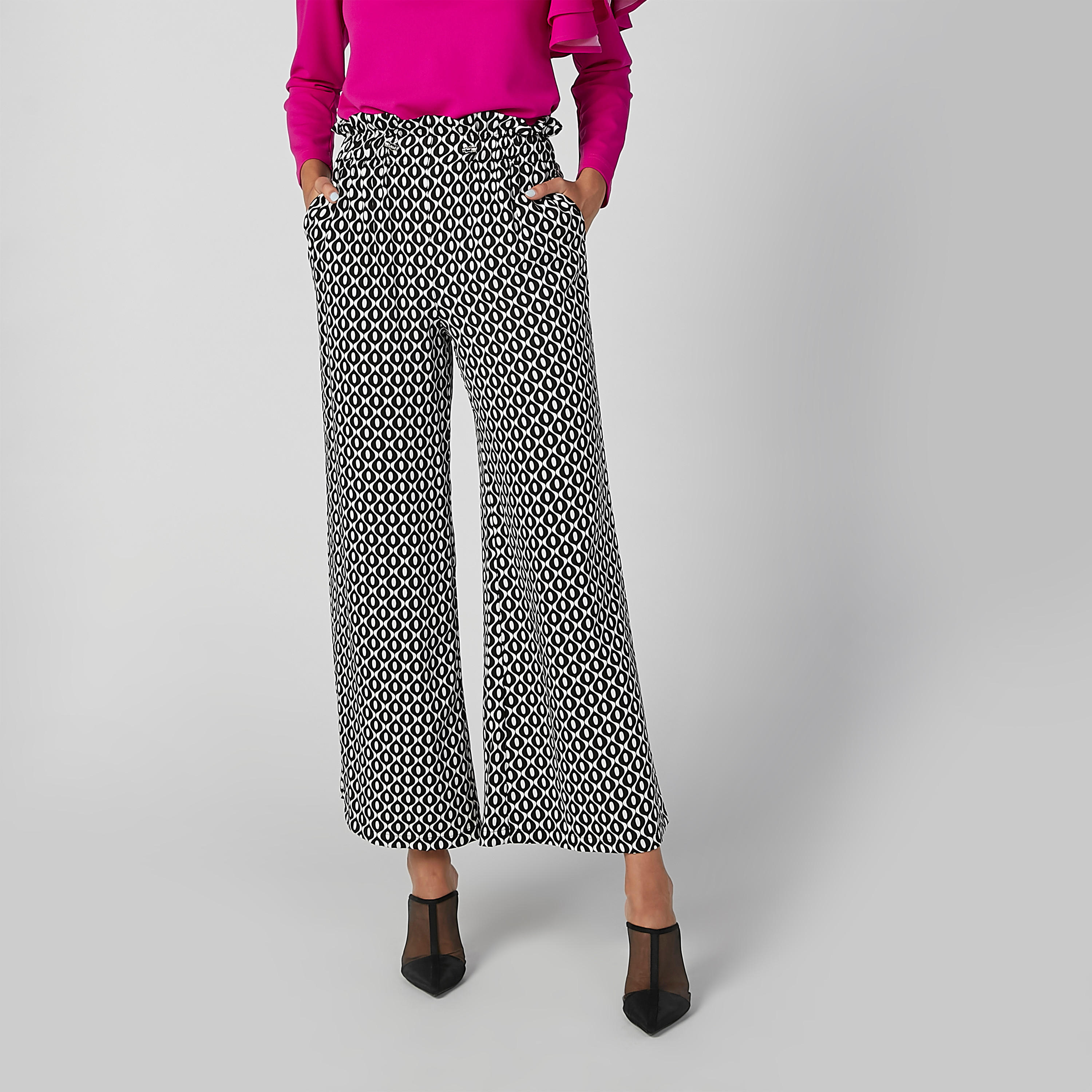 بنطال بالازو طويل بخصر كشكش وطبعات-women-clothing-bottoms-trousers-image-1
