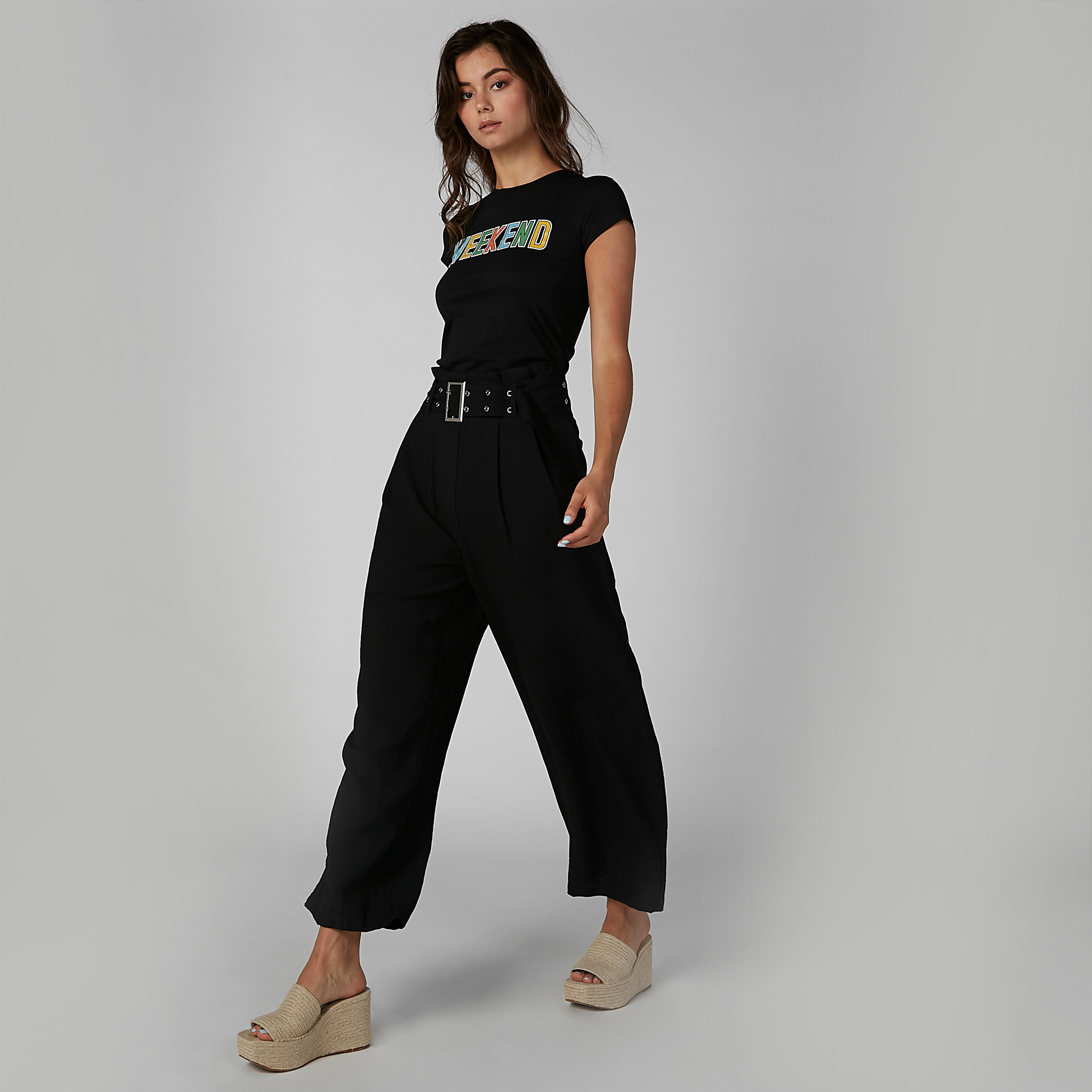 بنطال بالازو سادة بجيوب وحلقات للحزام-women-clothing-bottoms-trousers-image-1