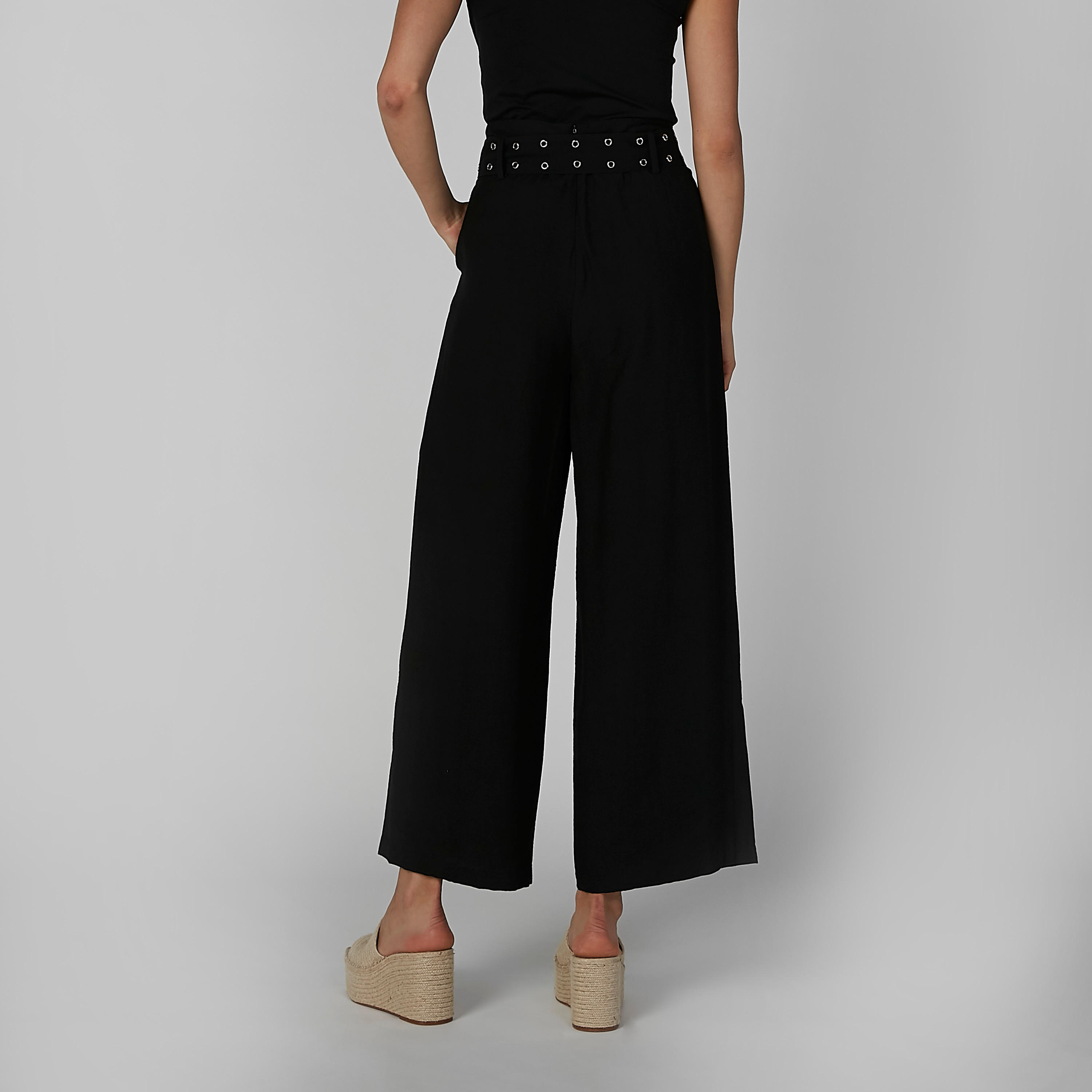 بنطال بالازو سادة بجيوب وحلقات للحزام-women-clothing-bottoms-trousers-image-3