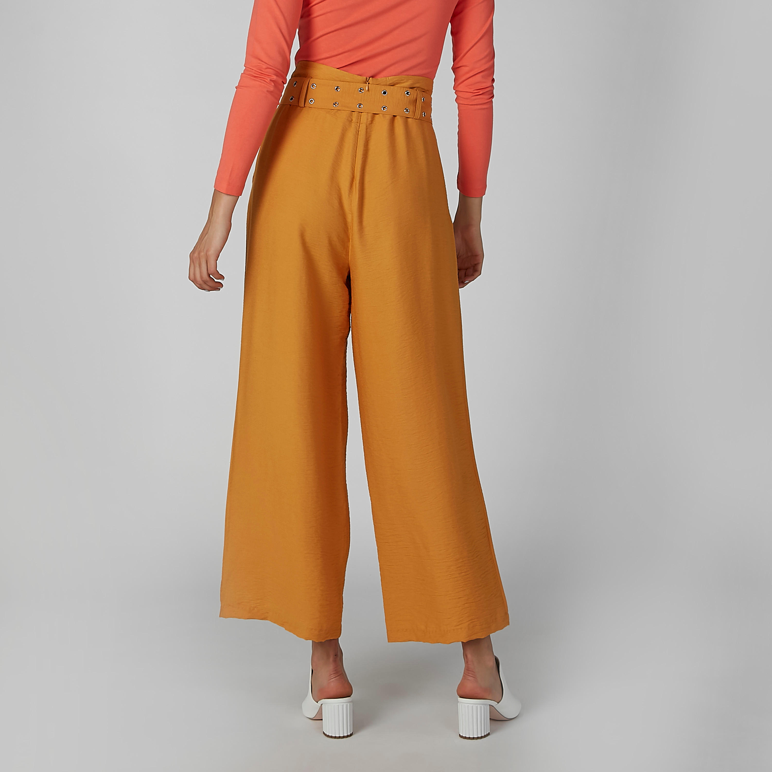 بنطال بالازو سادة بجيوب وحلقات للحزام-women-clothing-bottoms-trousers-image-5