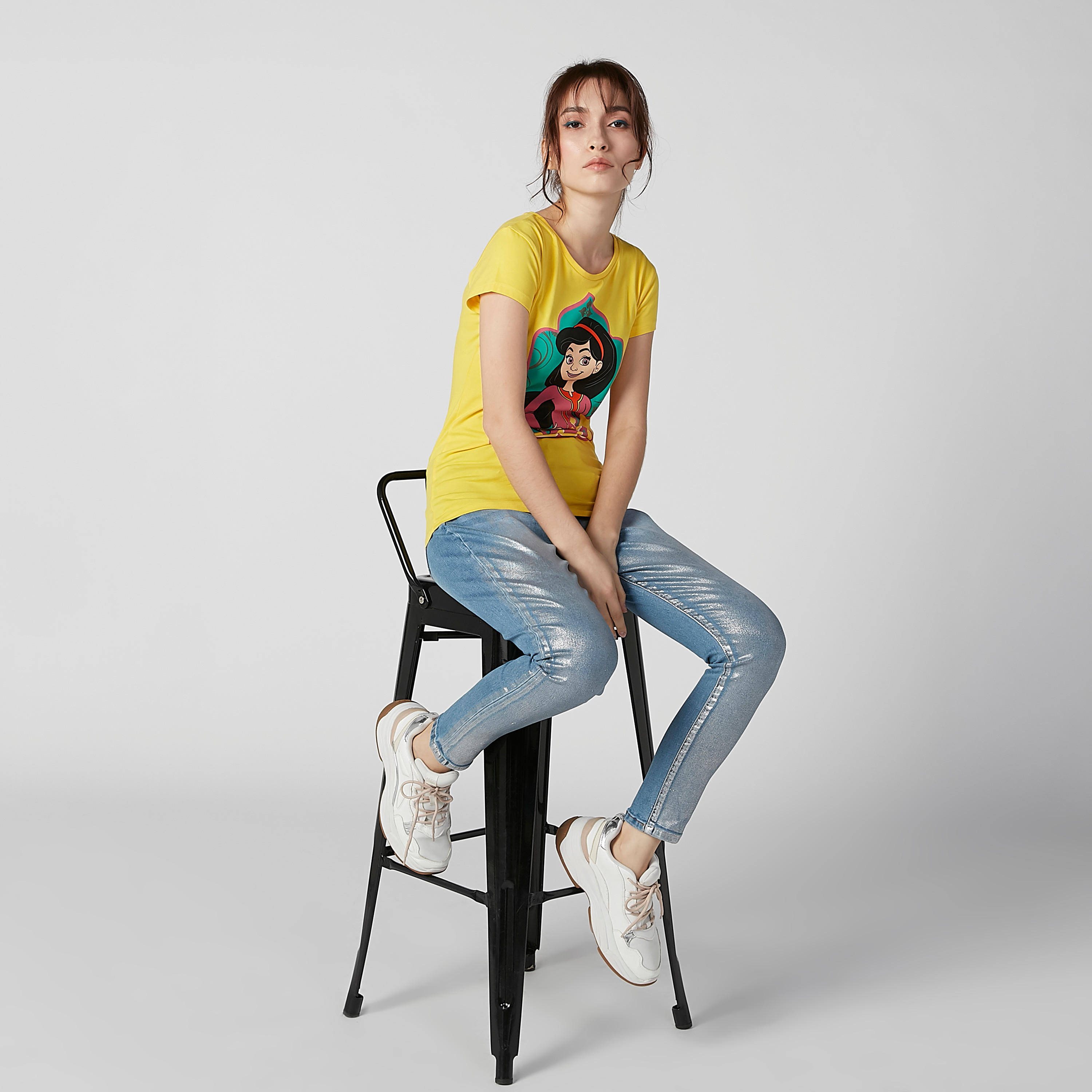 بنطال جينز بارز الملمس طويل بجيوب وحلقات للحزام-women-clothing-bottoms-jeans-image-3