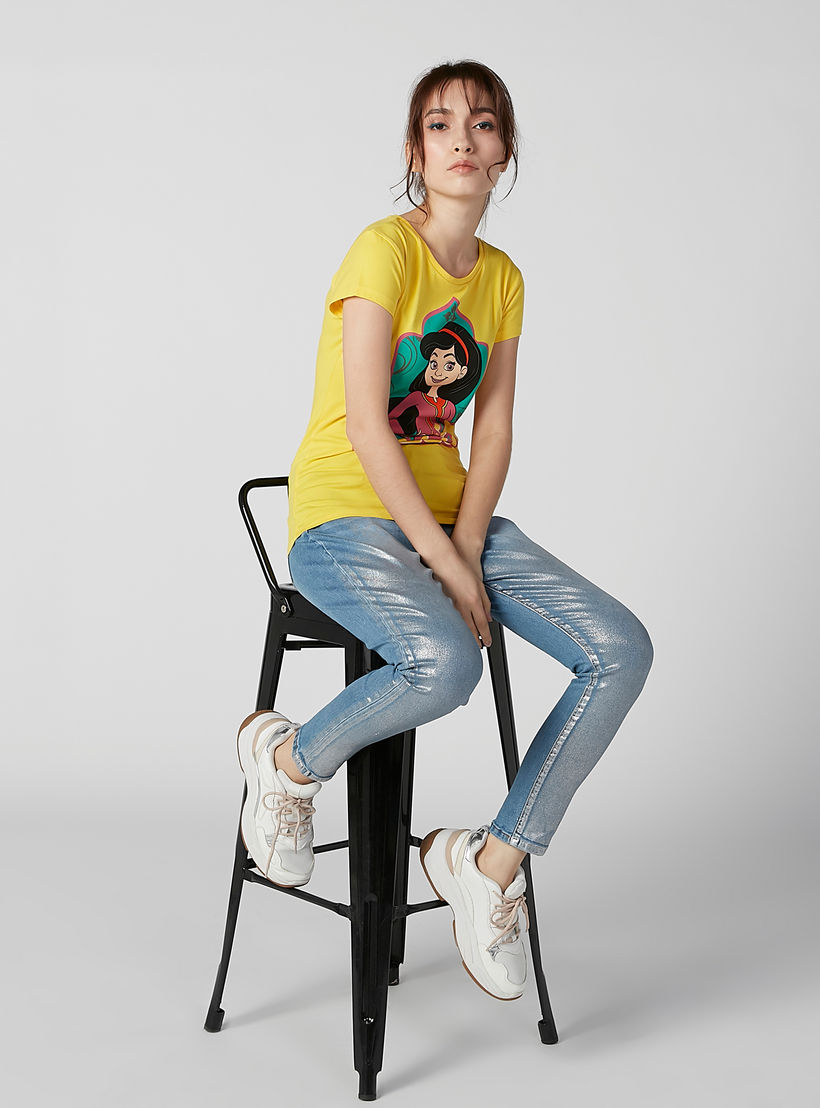 بنطال جينز بارز الملمس طويل بجيوب وحلقات للحزام-women-clothing-bottoms-jeans-image-3