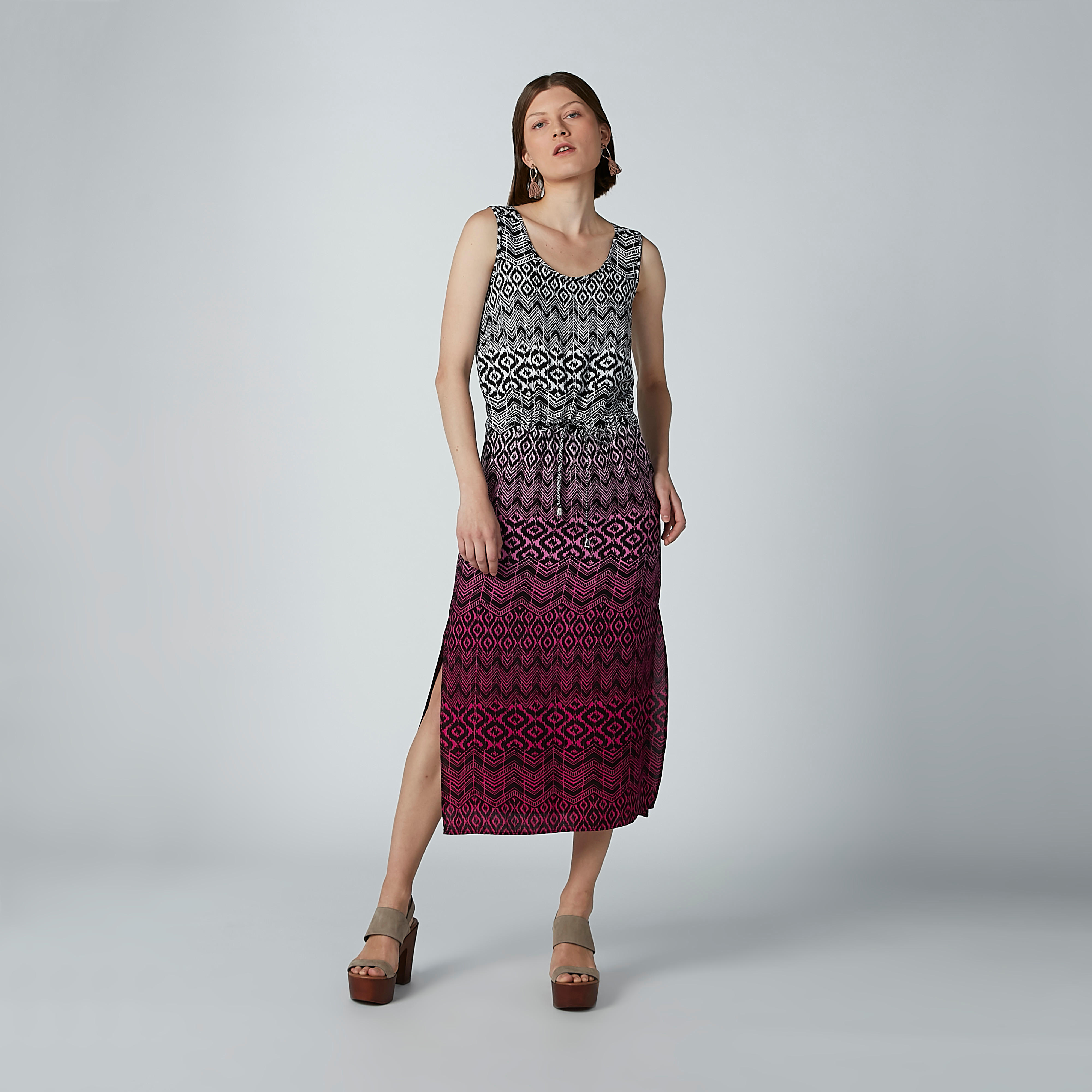 Printed A-line Dress with Side Slit and Tie Ups-women-clothing-dresses-image-1
