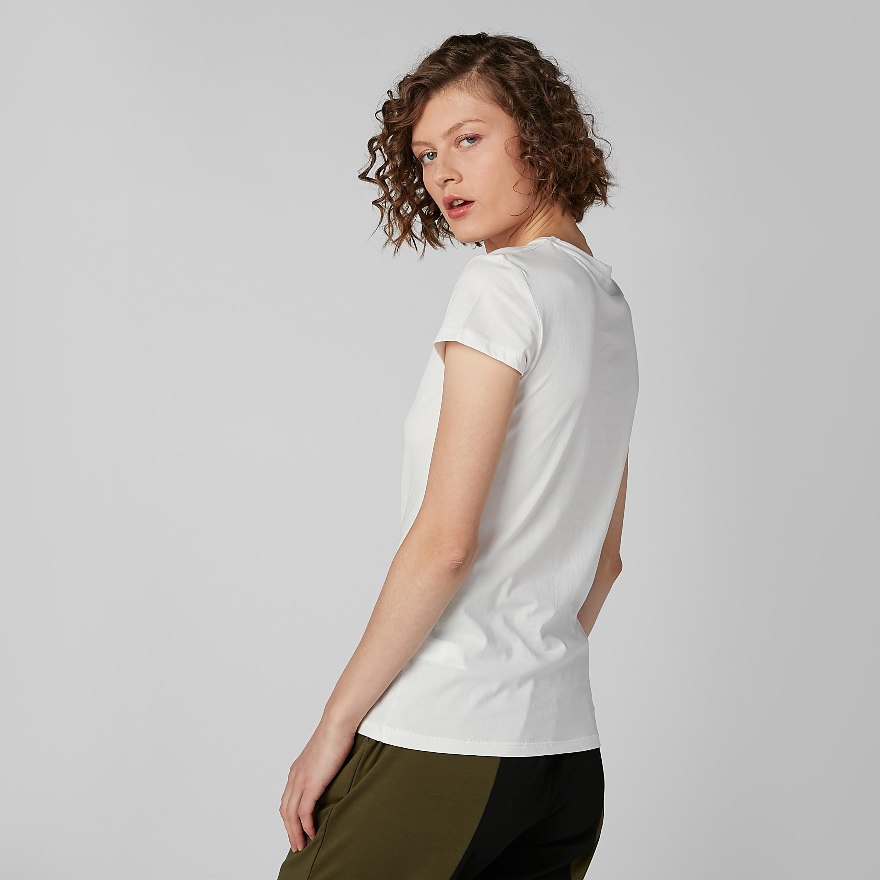Typographic Printed T-shirt with Round Neck and Cap Sleeves-women-clothing-tshirts-image-3