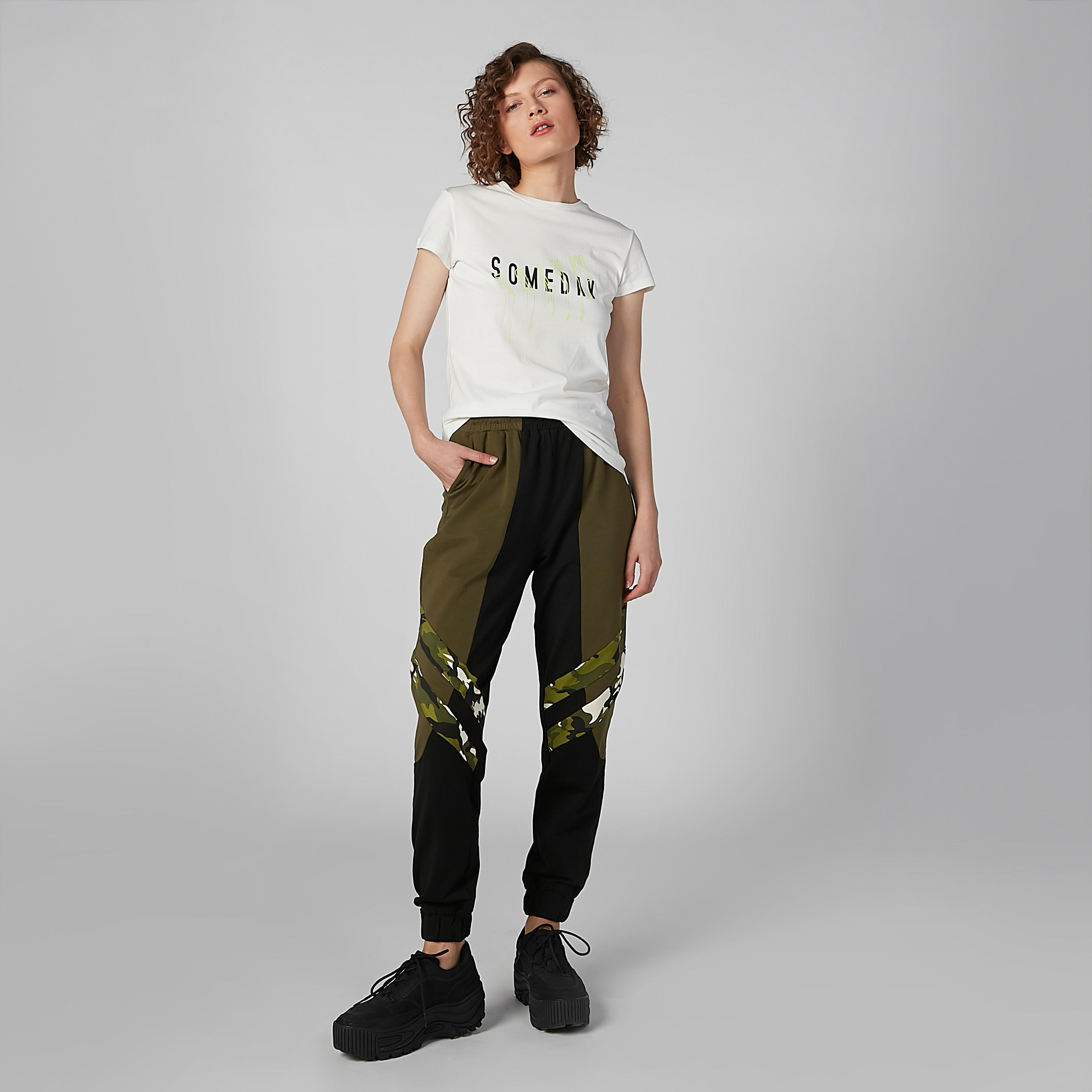 Typographic Printed T-shirt with Round Neck and Cap Sleeves-women-clothing-tshirts-image-4