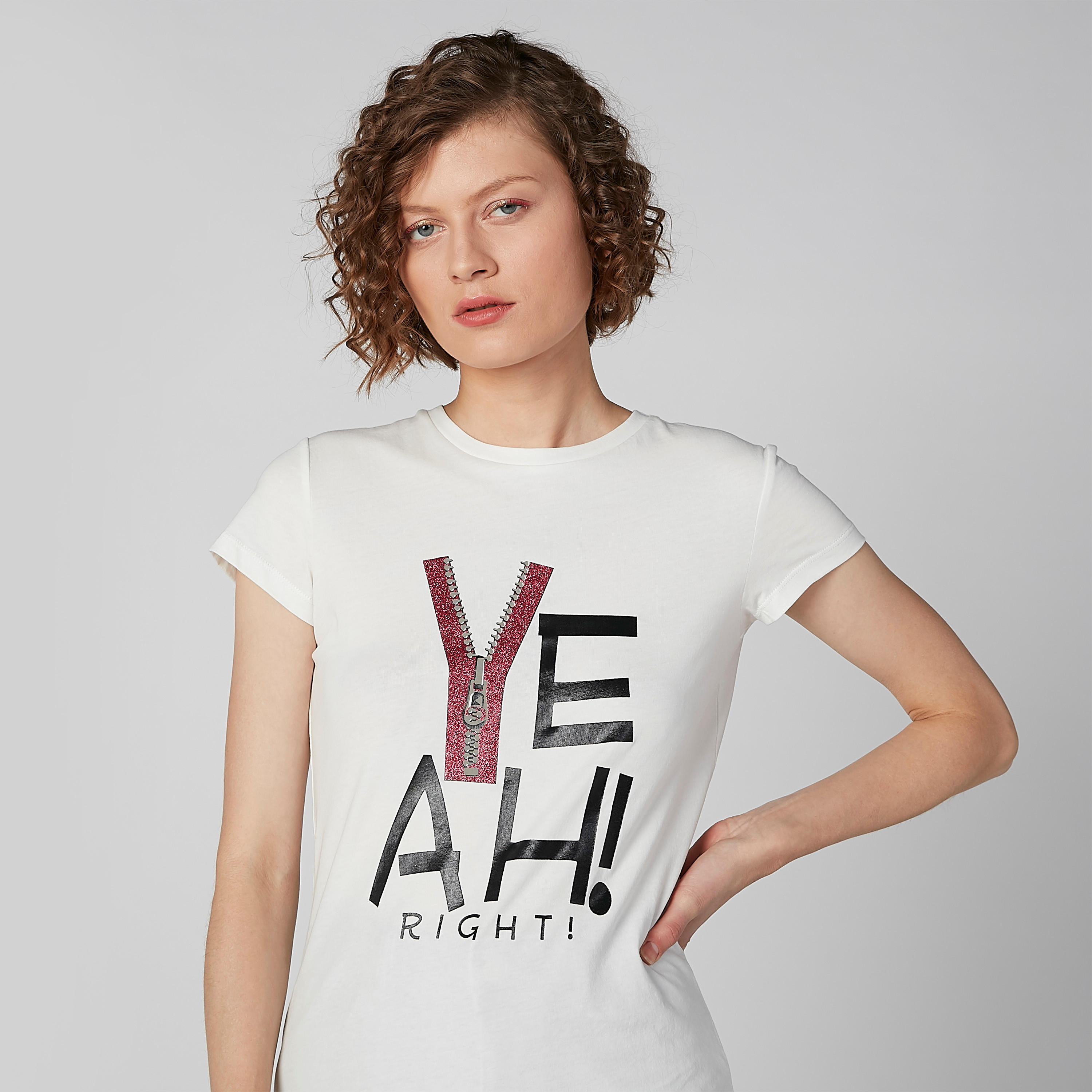 Graphic Print Round Neck T-shirt with Cap Sleeves-women-clothing-tshirts-image-3