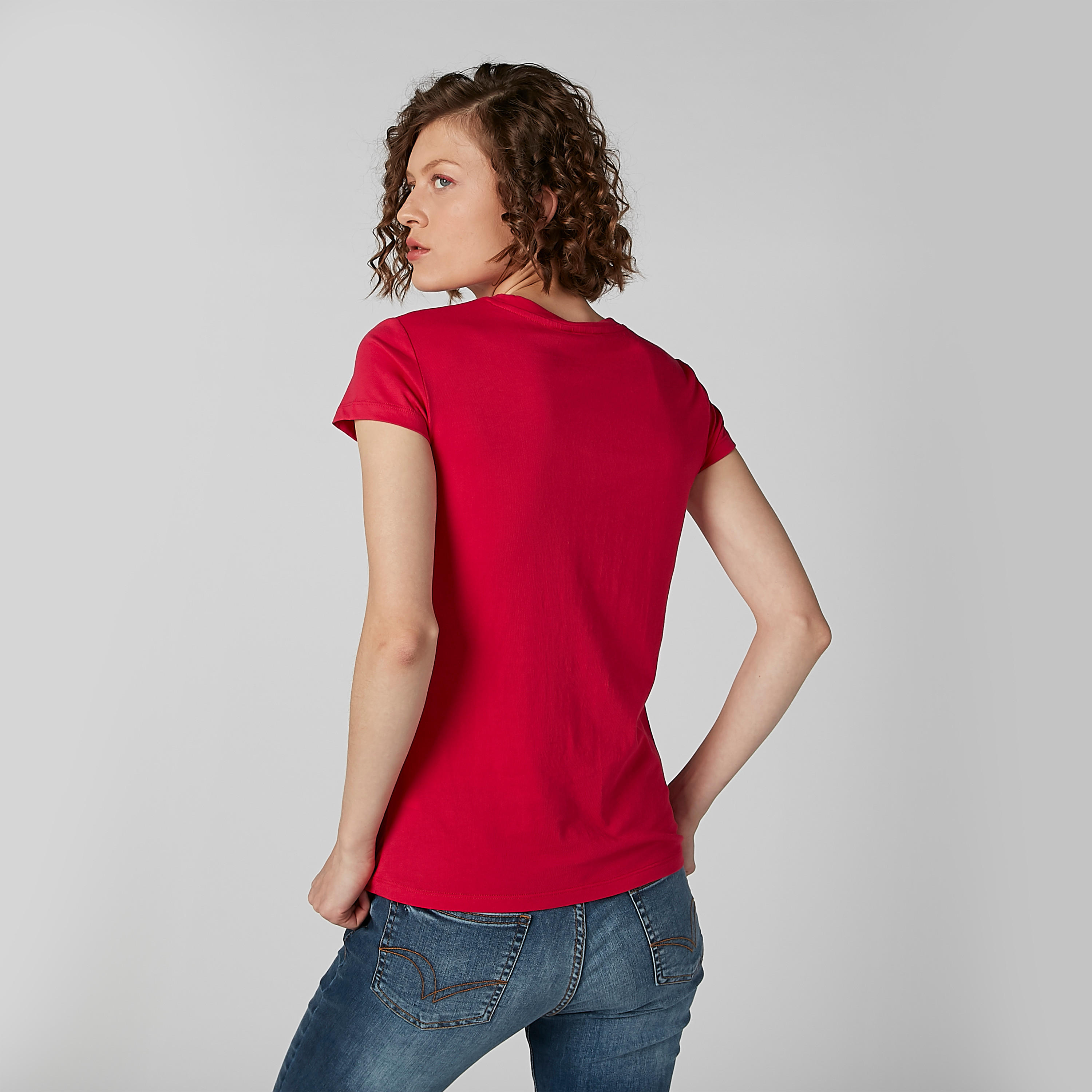Graphic Printed T-shirt with Round Neck and Cap Sleeves-women-clothing-tshirts-image-3