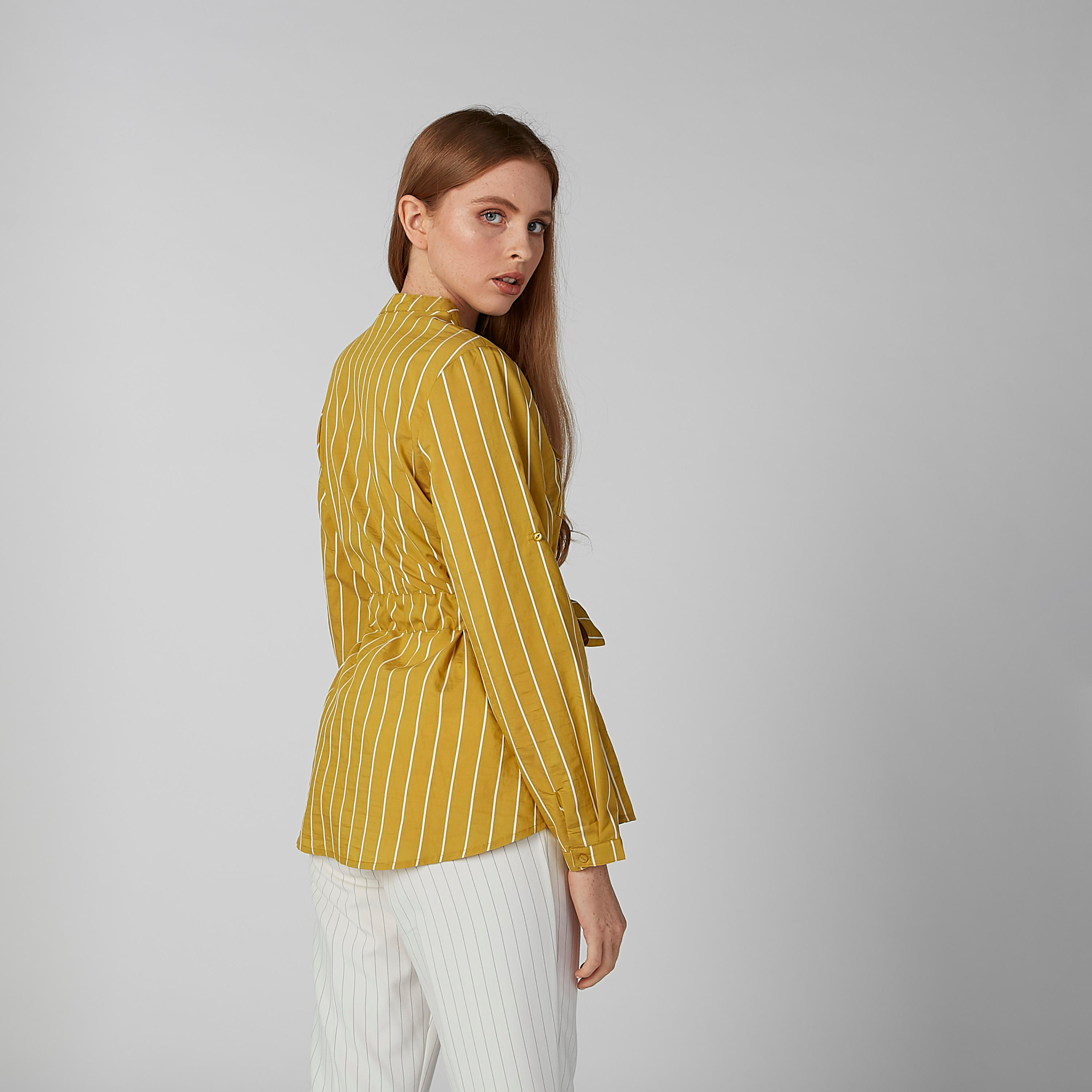 قميص مقلّم بأكمام طويلة وياقة ماندارين وأربطة-women-clothing-shirtsandblouses-shirts-image-3