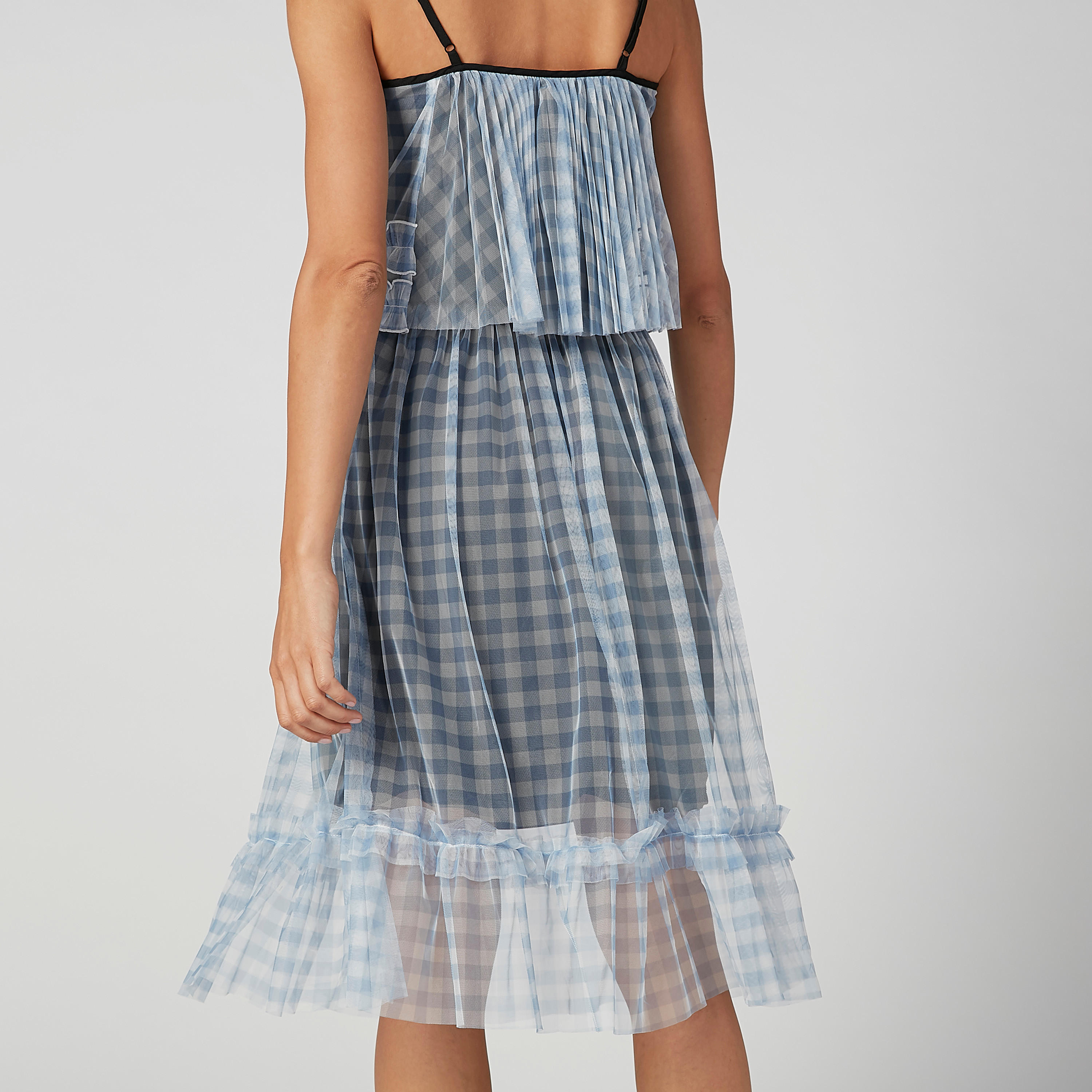تنورة كاروهات إيه لاين متوسطة الطول بخصر مطّاطي-women-clothing-bottoms-skirts-image-4