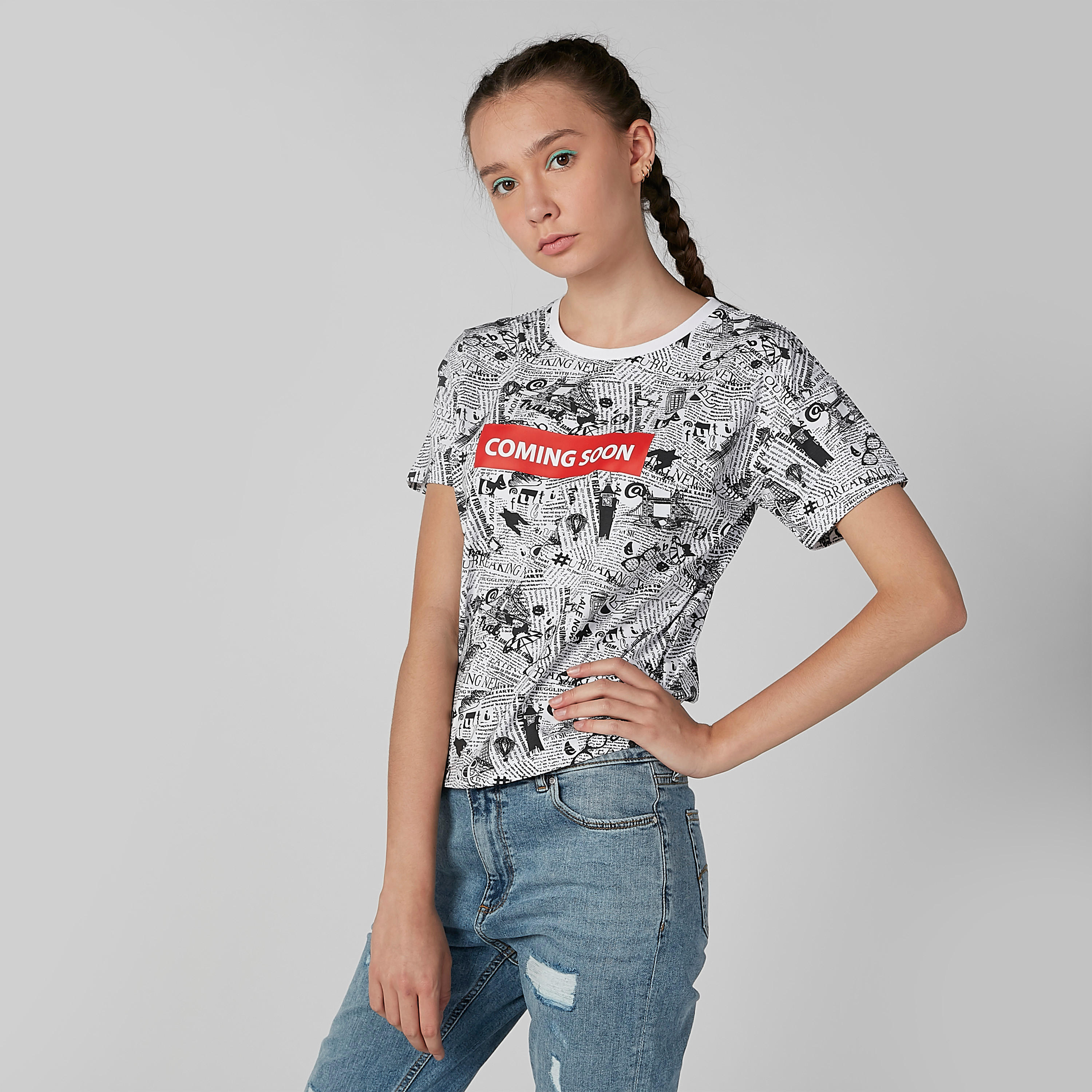 تيشيرت بياقة مستديرة وأكمام قصيرة وطبعات-women-clothing-tshirts-image-3