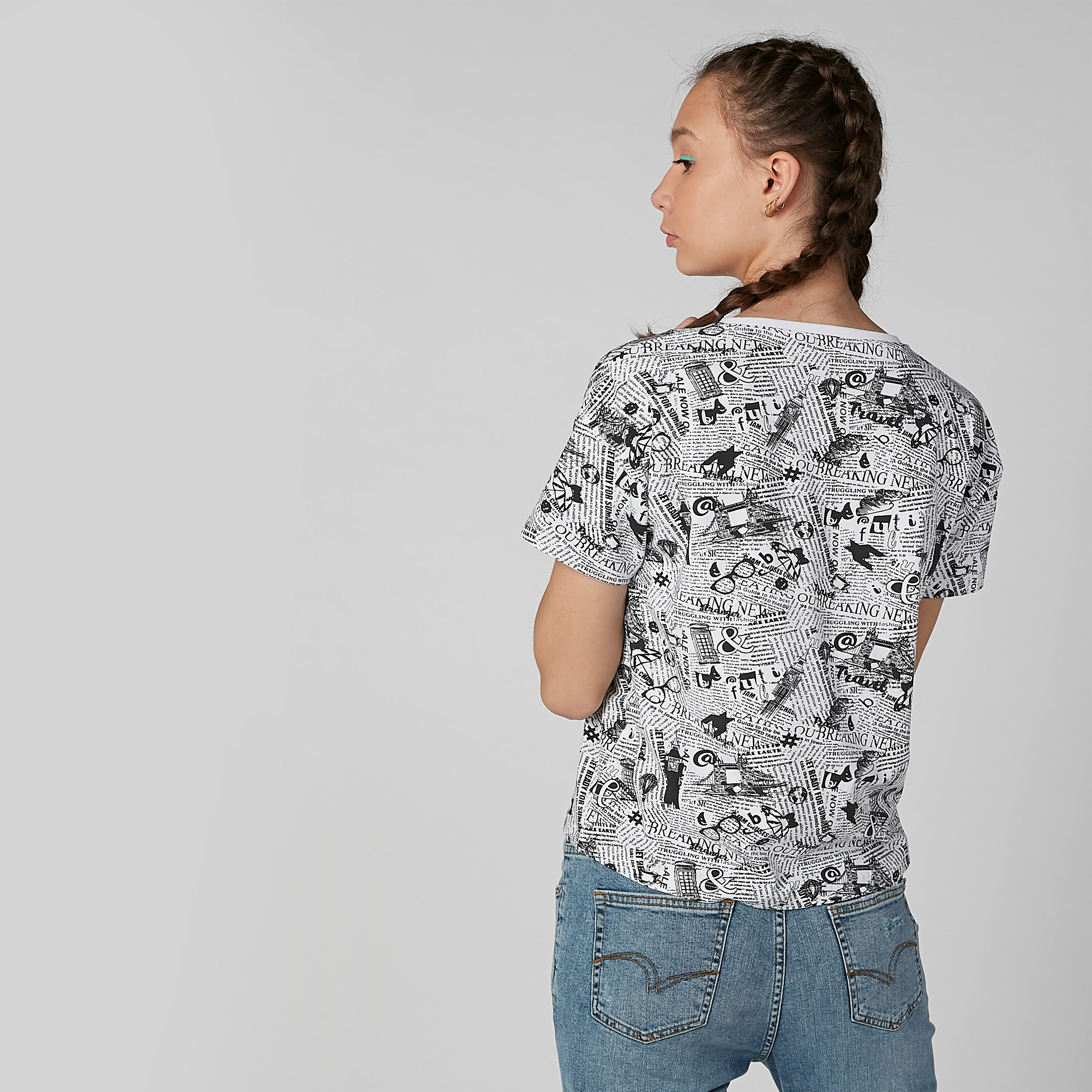 تيشيرت بياقة مستديرة وأكمام قصيرة وطبعات-women-clothing-tshirts-image-2