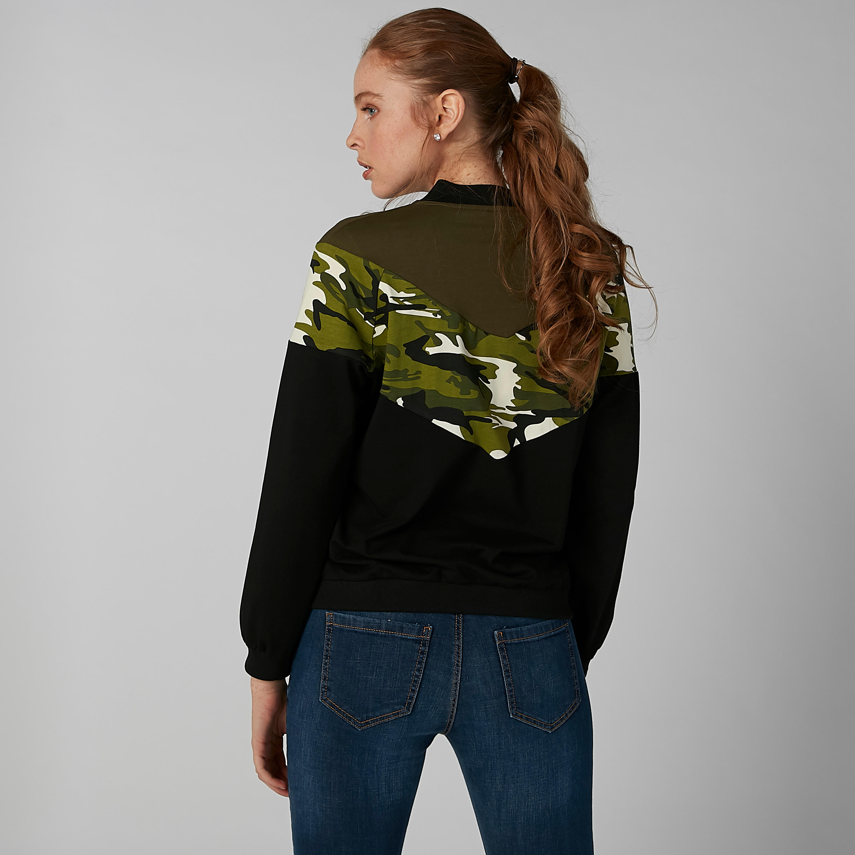 Printed Jacket with Tape Detail and Long Sleeves-women-winterwear-coatsandjackets-jackets-image-3