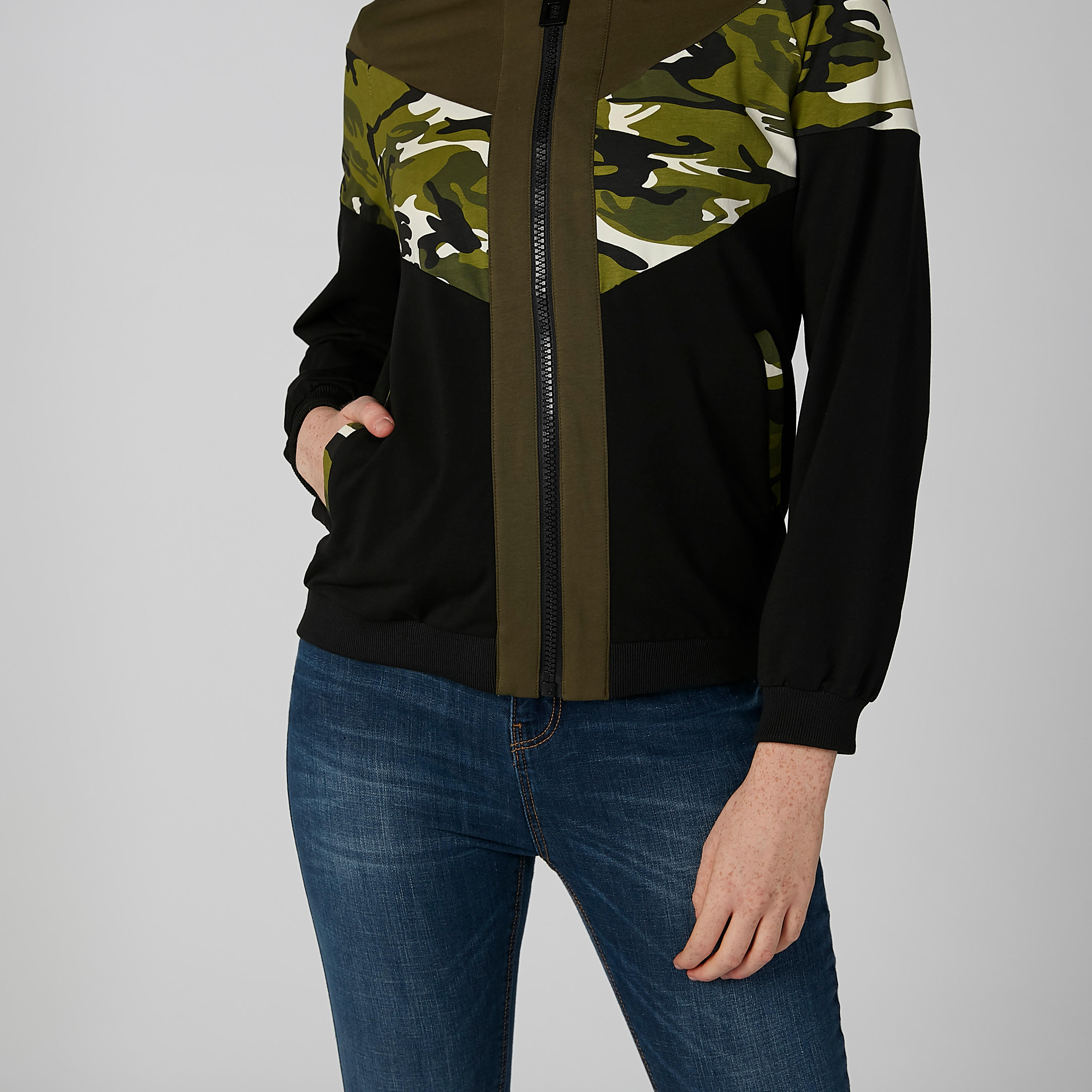 Printed Jacket with Tape Detail and Long Sleeves-women-winterwear-coatsandjackets-jackets-image-4