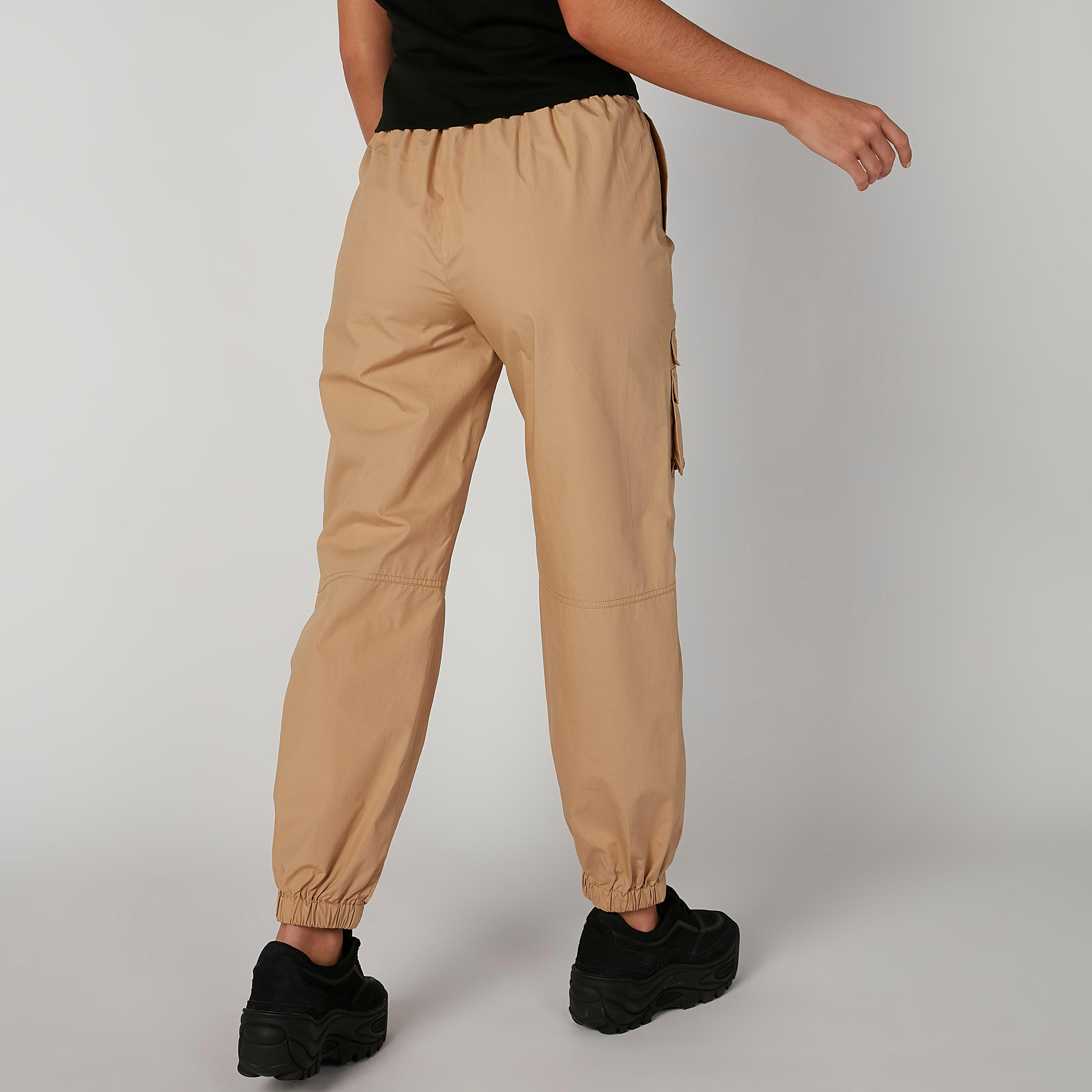 Full Length Plain Cargo Pants with Pocket Detail-women-clothing-bottoms-trousers-image-3
