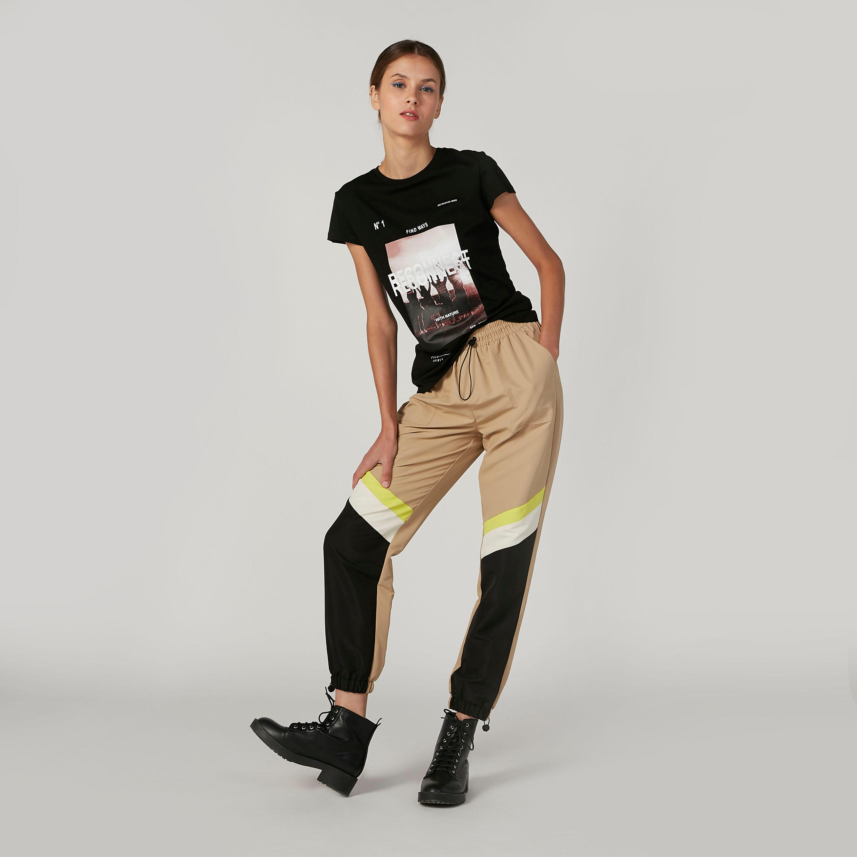 بنطلون بنمط كتل الألوان بخصر متوسط الارتفاع وجيوب-women-clothing-bottoms-trousers-image-5