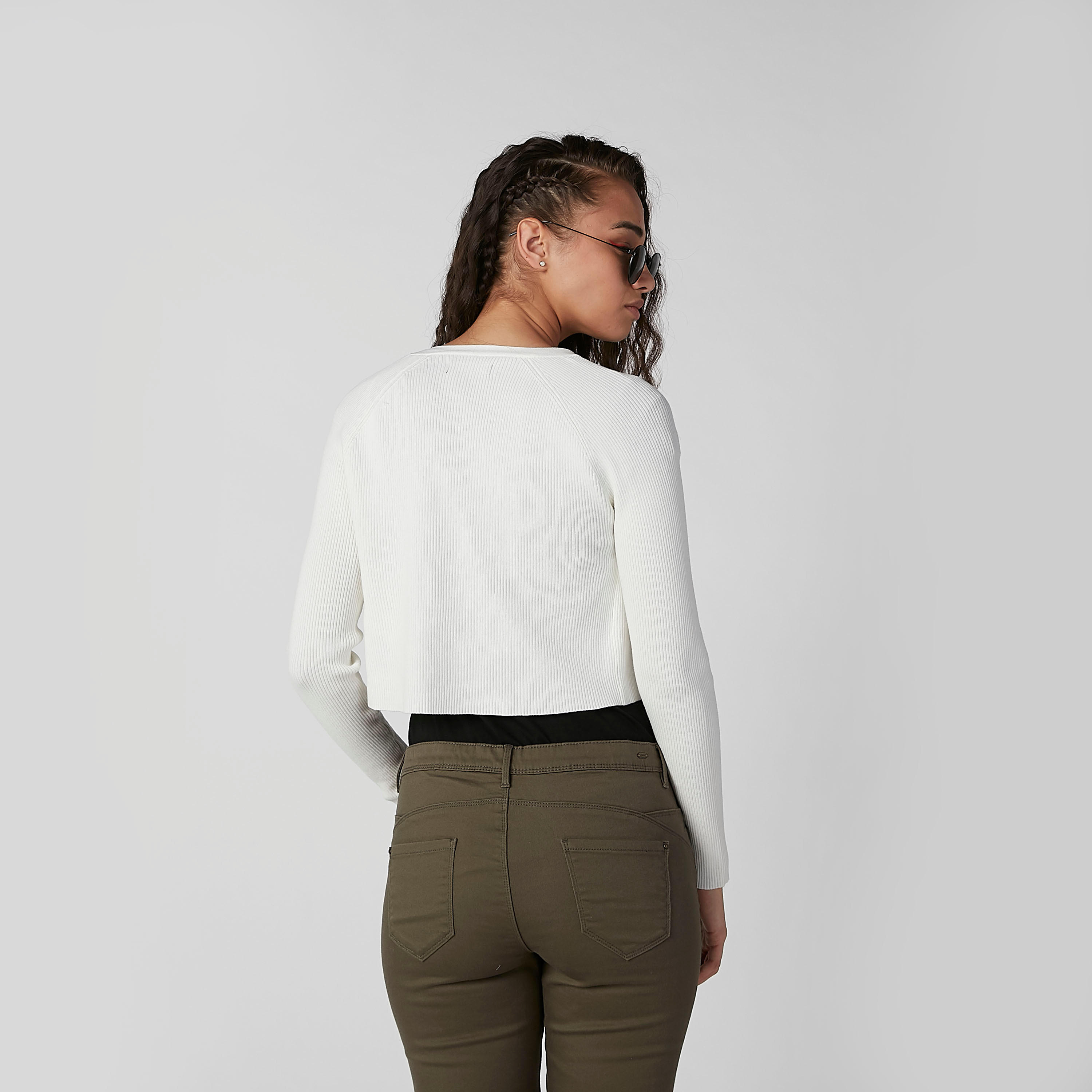 Textured Cardigan with Long Sleeves and Press Button Closure-women-winterwear-cardigansandjumpers-cardigans-image-5