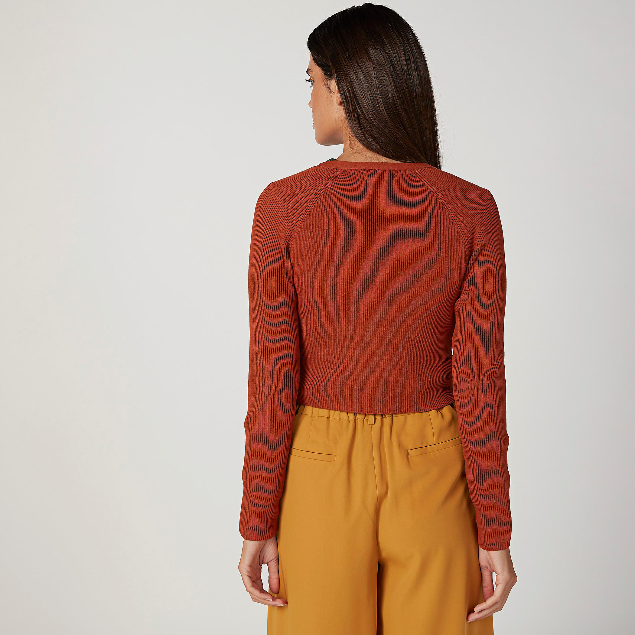كارديجان بارز الملمس بياقة V وأكمام طويلة-women-winterwear-cardigansandjumpers-cardigans-image-4
