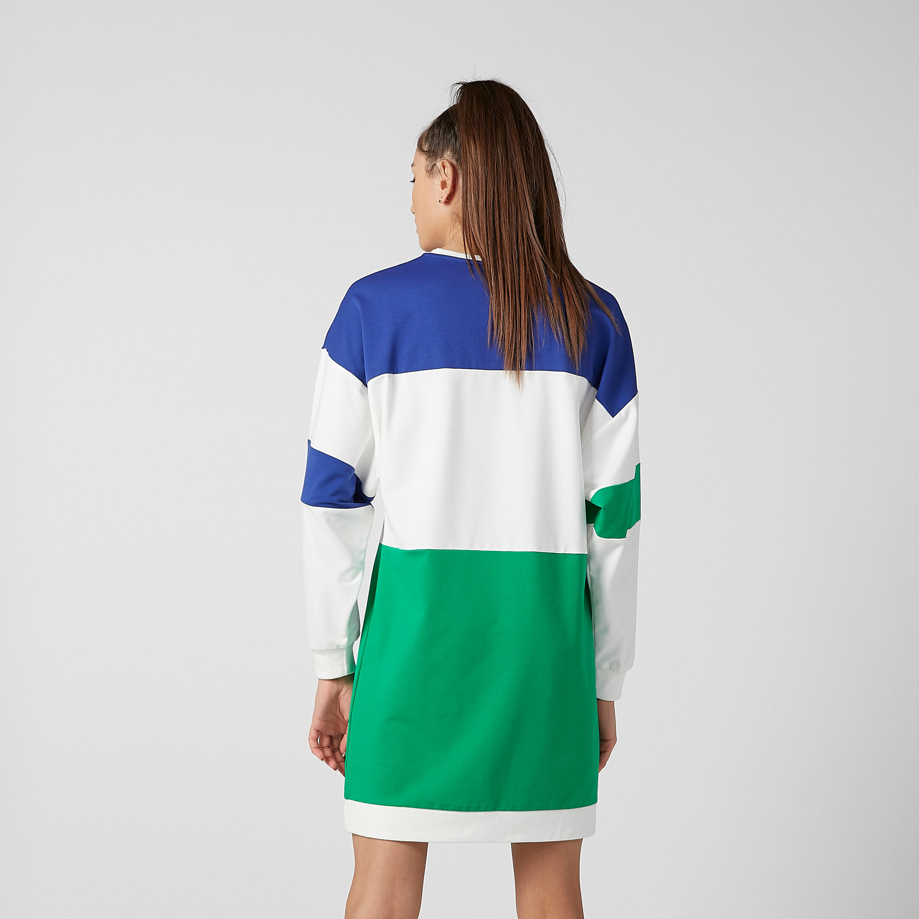فستان تيشيرت قصير بياقة مستديرة وأكمام طويلة وطبعات-women-clothing-dresses-image-4